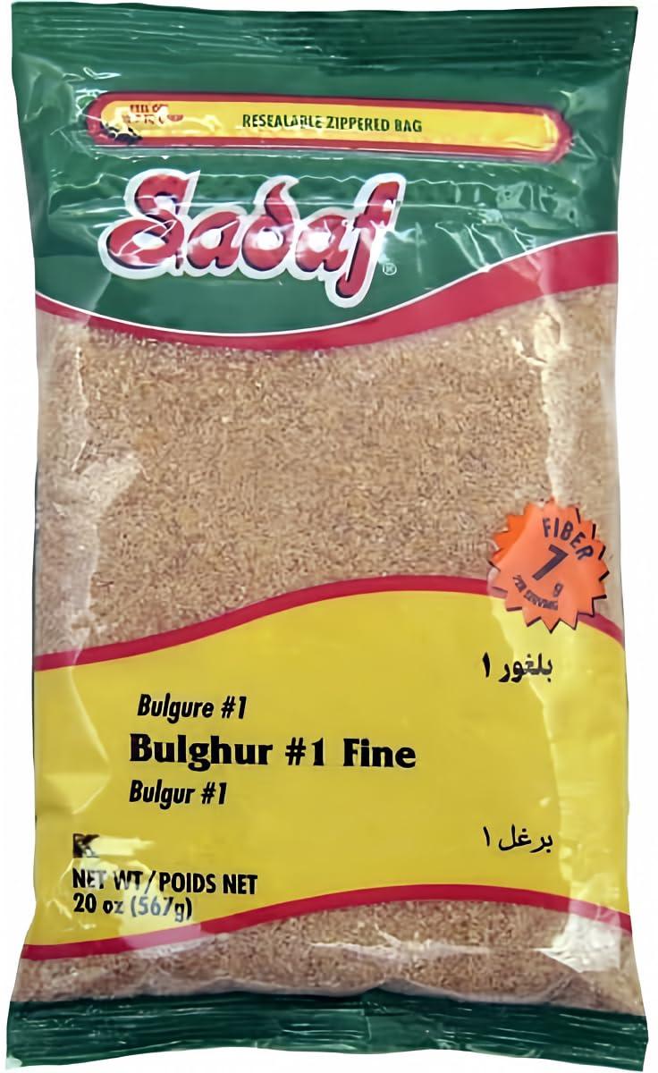 Sadaf Sadaf Bulghur #1 Fine - Bulgur Wheat for Cooking and Food Flavoring - Middle Eastern Cuisine - Kosher - 20 Oz Resealable Bag