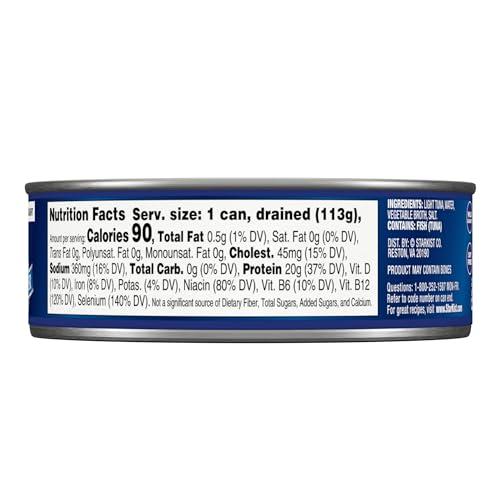 StarKist StarKist Chunk Light Tuna in Water, 5 oz (4 Pack) Canned Tuna Fish, Wild Caught, Gluten Free, Ready to Eat, Perfect for Salads, Keto Meals and Snacks, with 20g Protein & 90 Calories Per Serving