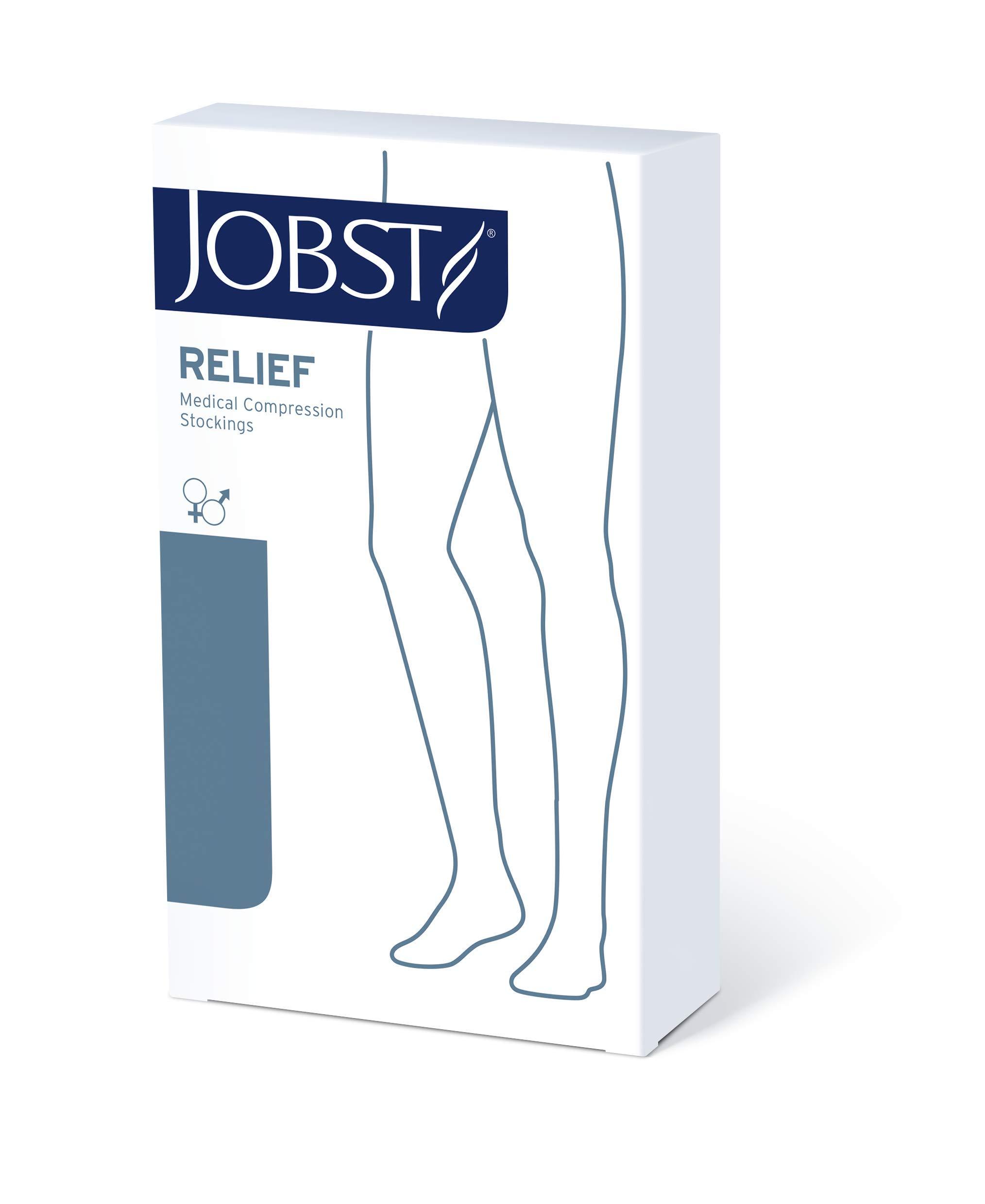 JOBST JOBST Relief Knee High Graduated Compression Socks, 20-30 mmHg - Comfortable Unisex Design - Closed Toe, Black, X-Large