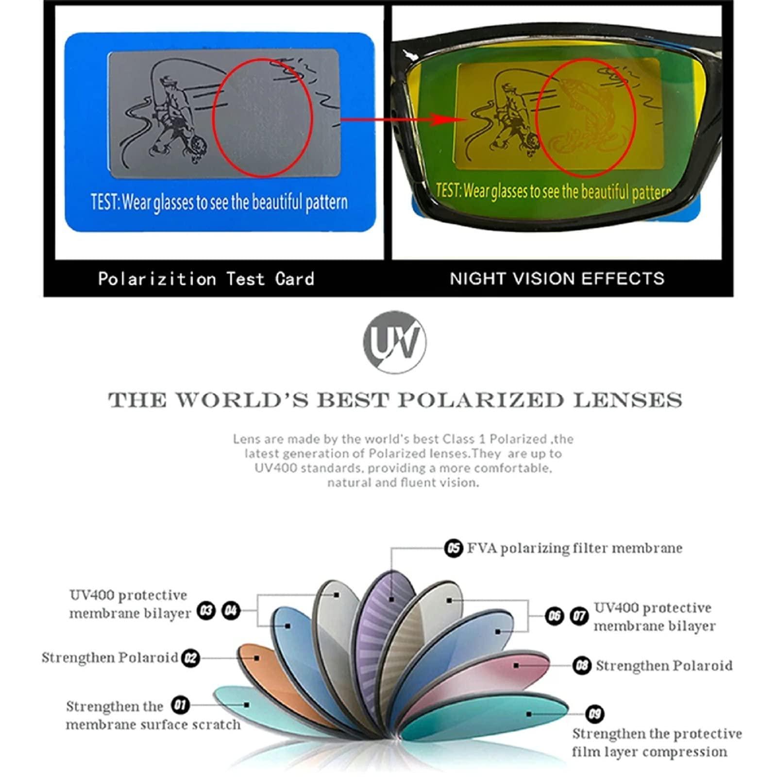 willochra Anti-Glare Night Vision Polarized Reading Glasses for Men Women Sports full lens Sunglasses Readers Anti-Glare goggles (black yellow, 0, multiplier_x)