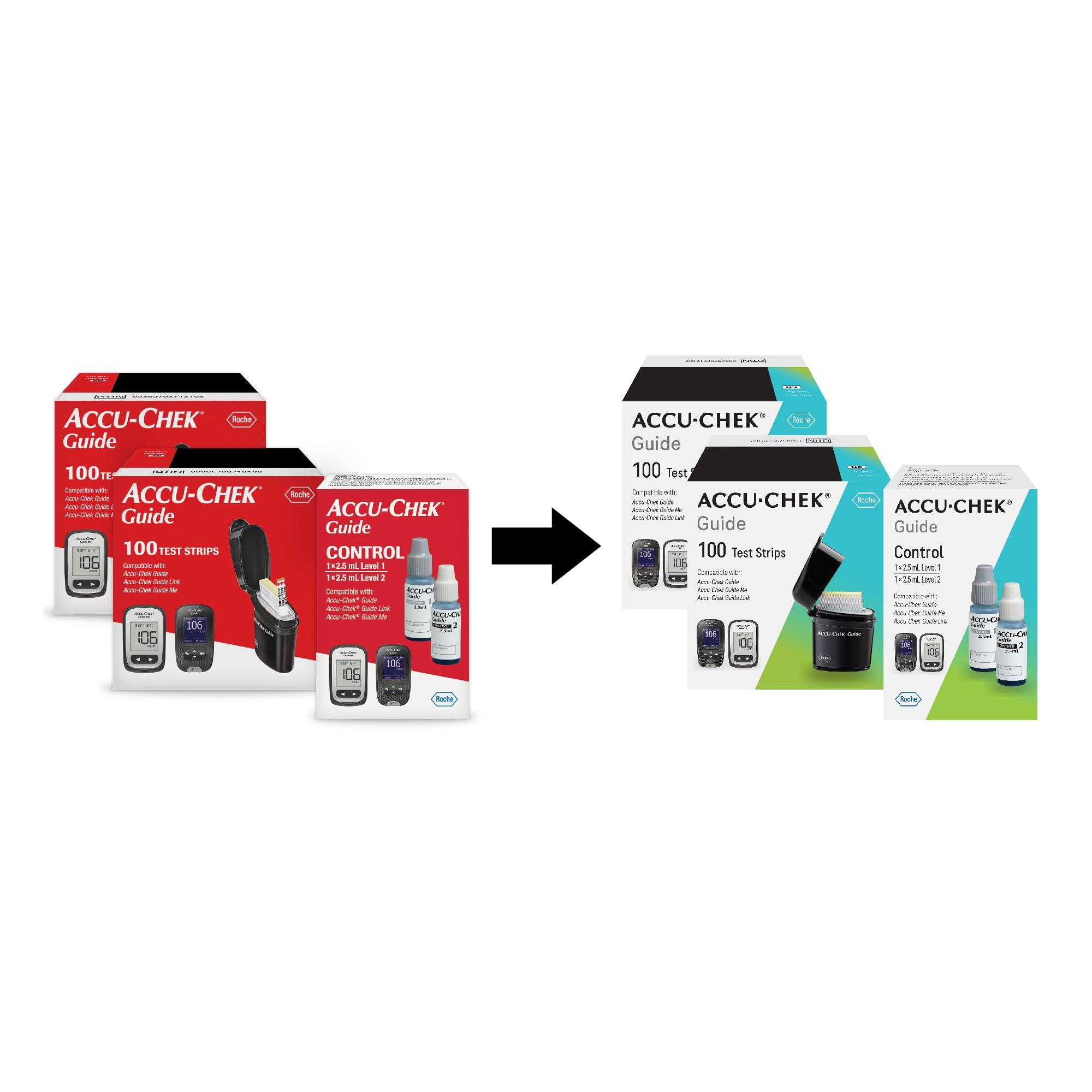 Accu-Chek Accu-Chek Guide Glucose Test Strips Kit for Diabetic Blood Sugar Testing: 200 Test Strips and Control Solution