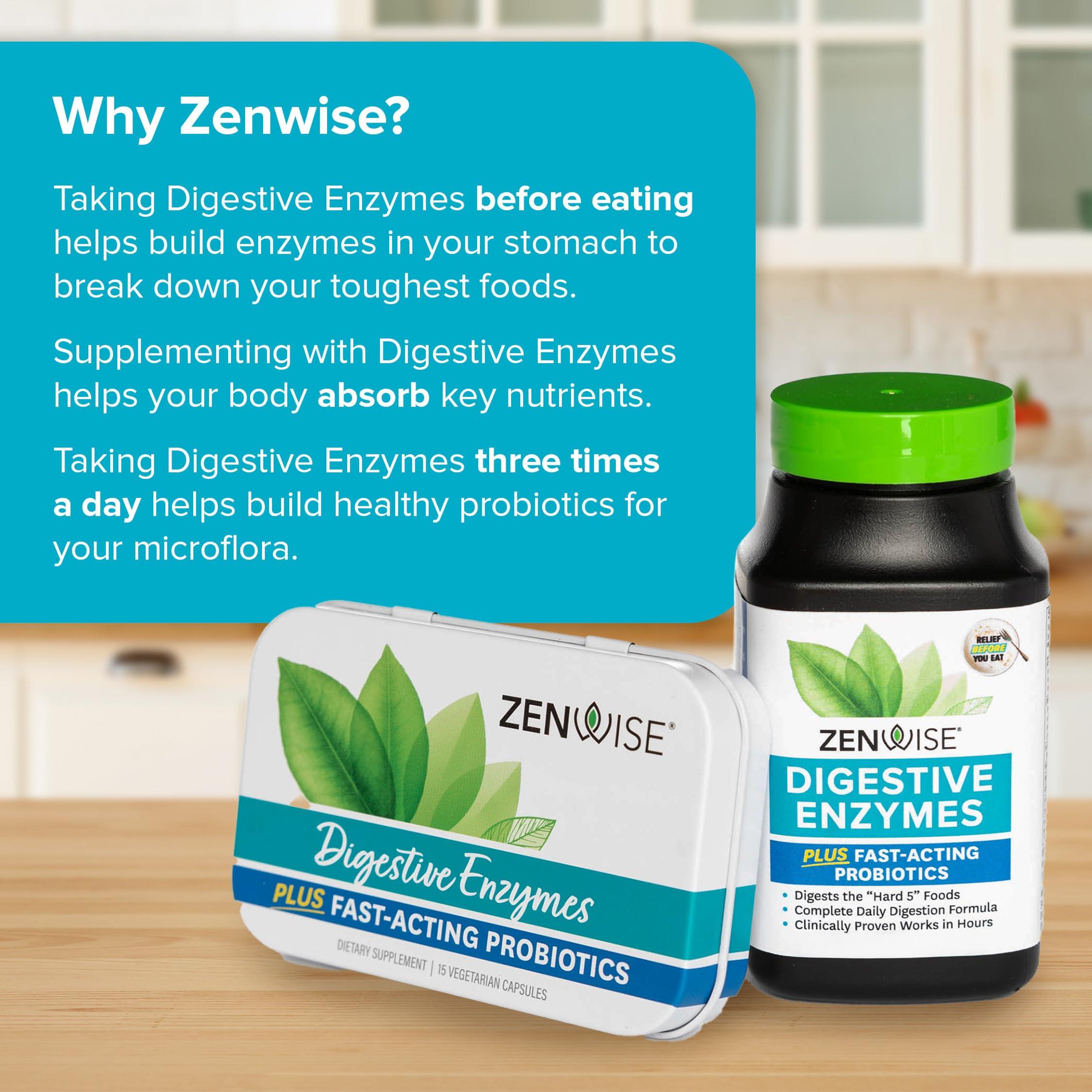 Zenwise Health Zenwise Health Digestive Enzymes and Bromelain for Gut Health - Probiotic Multi Enzymes with Prebiotics and Probiotics for Women and Men for Digestive Health and Bloating Relief for Digestion - 100 CT