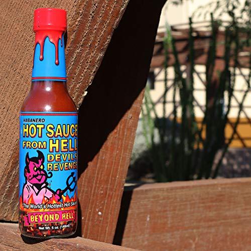 ASS KICKIN' Hot Sauce From Hell Devil's Revenge - 5 Ounce - Gourmet Habanero Hot Sauce with Capsicum Extract for Chicken Wings - Perfect for the Fan of Extra Hot Hot Sauces - Dance with the Devil!