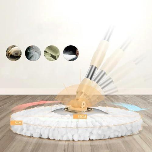 Generic Magic-Mops Mop and Bucket with Wringer Set with 3 Microphiber Mop Heads and a Scrubber, 60\" Spin Mop for Floor Cleaning, Sturdy Spin Mop and Bucket