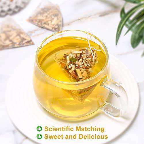 Plant Gift 100% Pure Natural Herbal Tea, Radix Fici Hirtae Poria cocos Bean Jelly Tea Bag, 250g/8.81oz (5g*50bags) Tartary buckwheat, Coix seed, Poria cocos, Caffeine Free, No Additives, Non-GMO