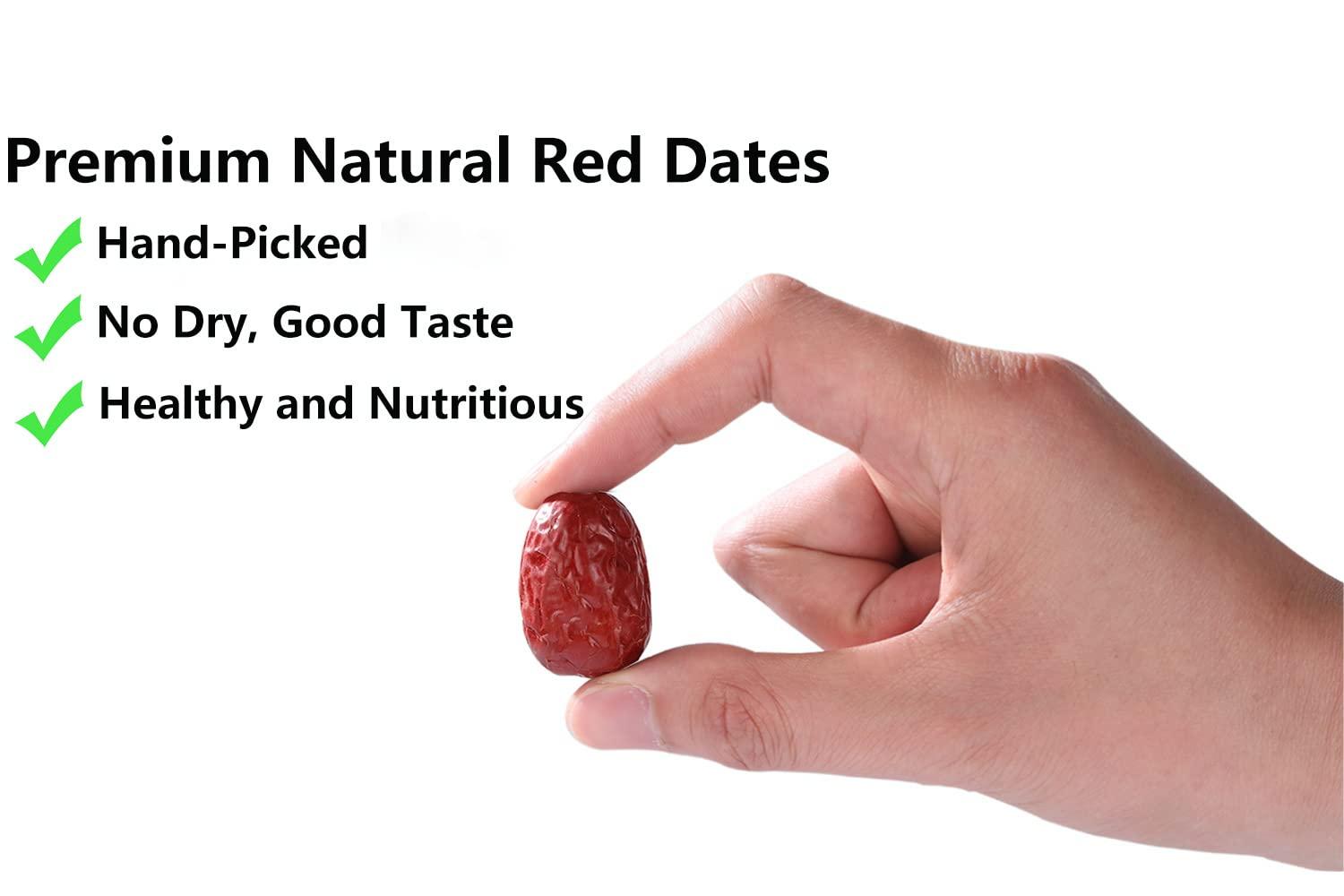 ULTHMOK Premium Jujube Red Dates 1LB/453g,Selected Dried Fruit,Big & Delicious,100% Natural ??