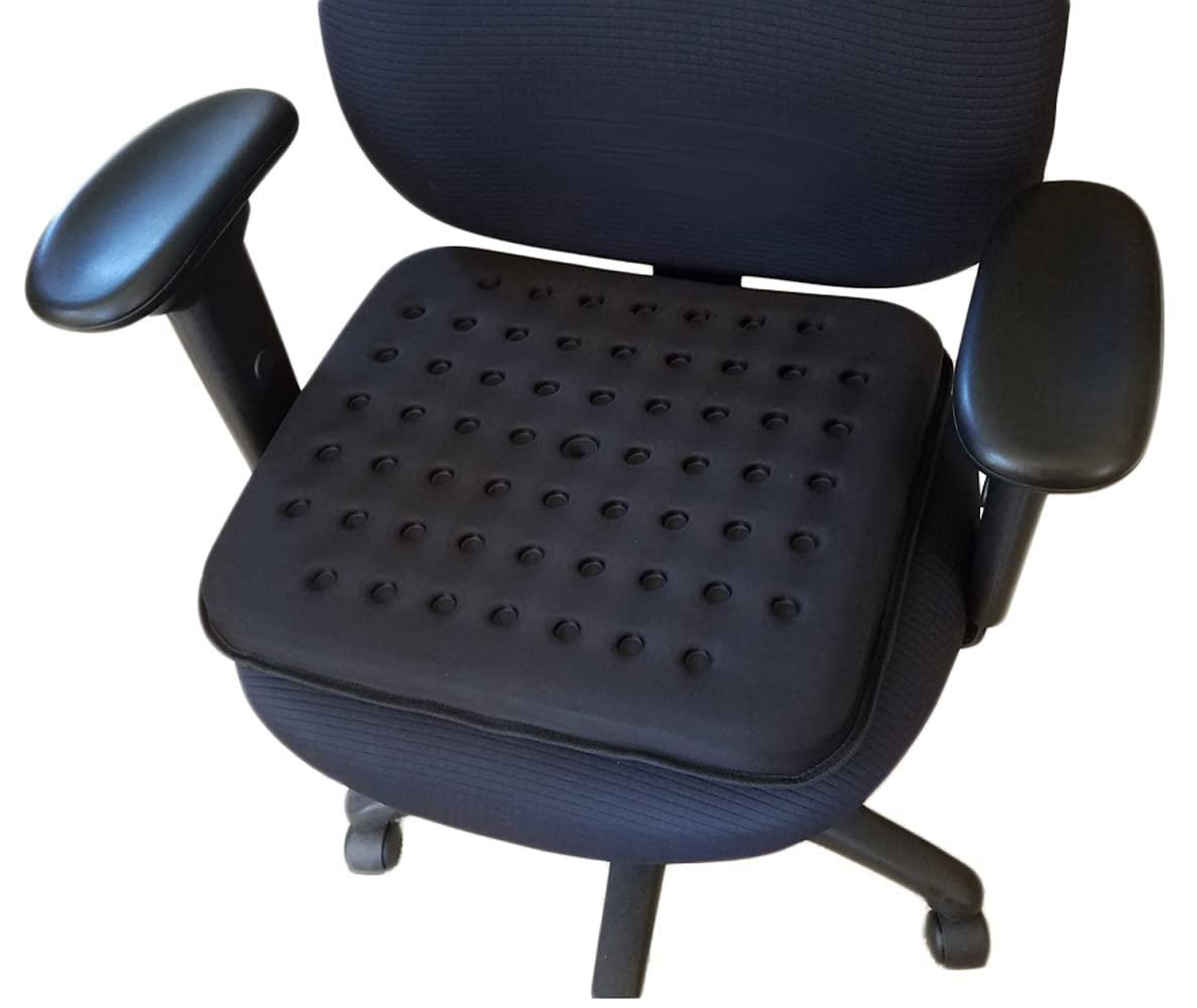 Tektrum Tektrum Thick Orthopedic Cool Gel Seat Cushion with Cooling Vents for Wheelchair, Office, Home, CarSupport for Low Back, Tailbone, Hip, Prevents Sweaty Bottom, Promotes Healthy Posture (GS1201-BLK)