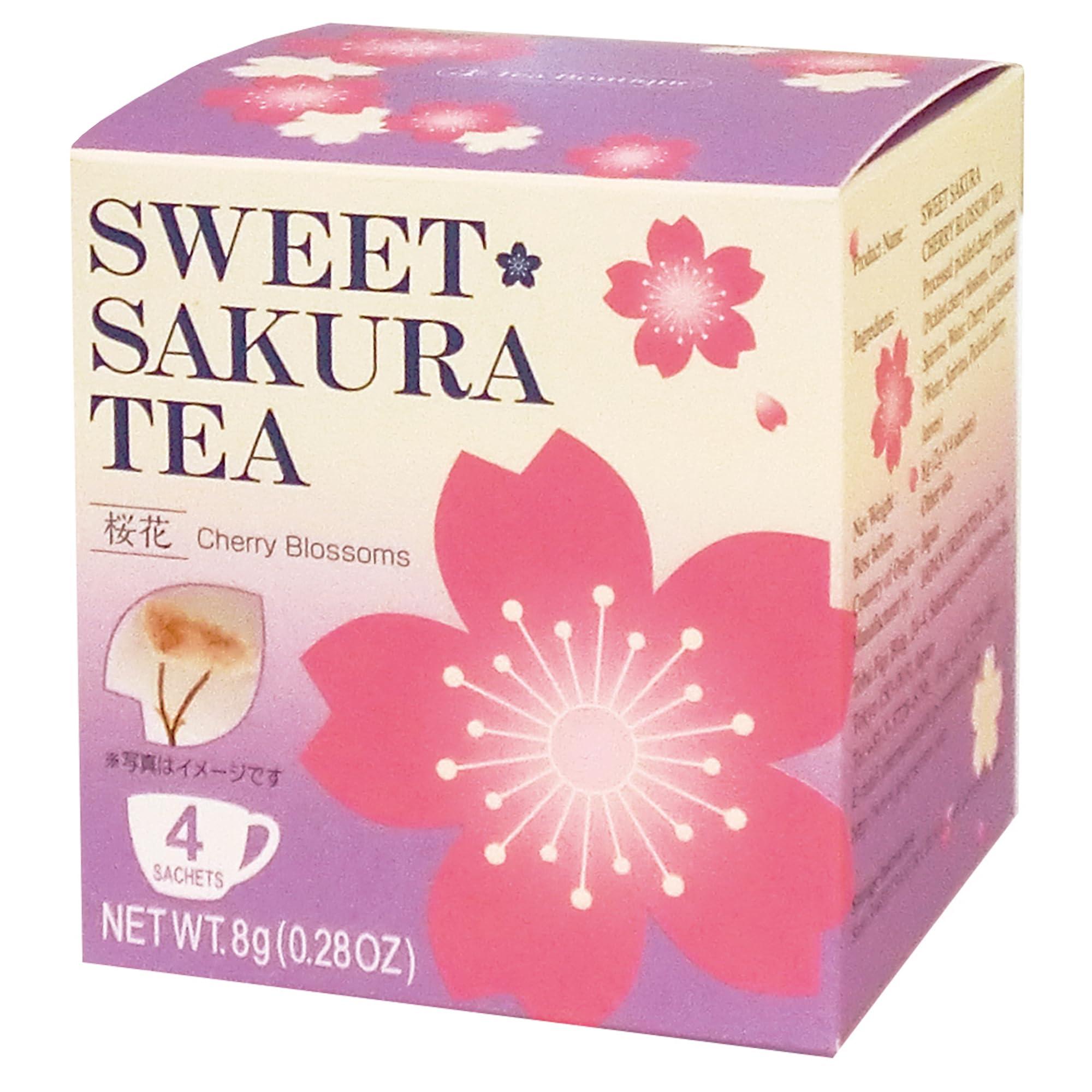 Tea Boutique Sweet Sakura_Tea, Blooming Sakura Flower Tea, Freshly-nipped cherry blossoms, 4 Sachets
