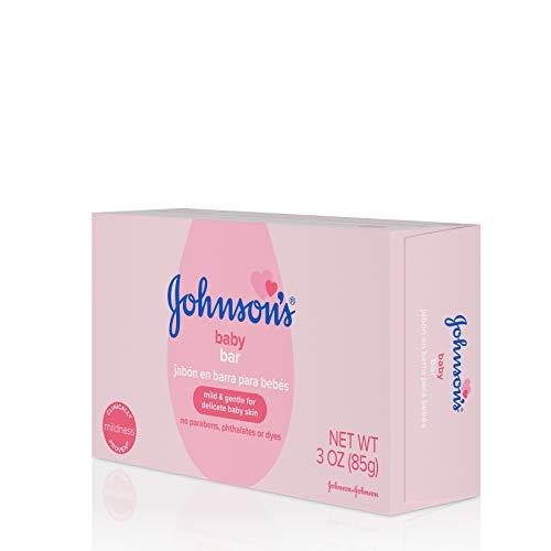Johnson's Baby Johnson's Baby Body Soap Bar, Gentle for Baby Bath and Skin Care, Hypoallergenic and Dermatologist Tested, Paraben Free, Phthalate-Free, Dye-Free, 3 oz (Pack of 6)