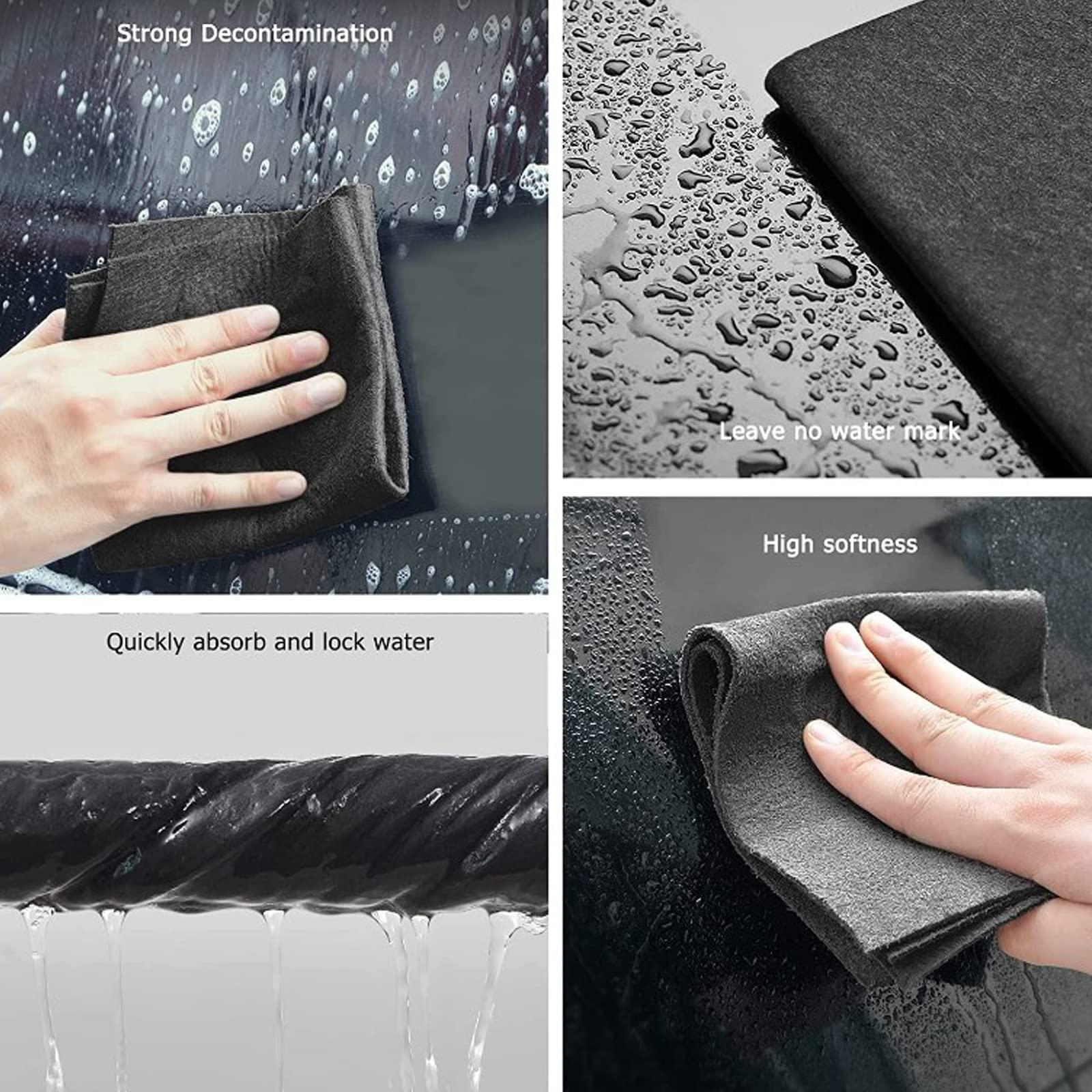 HUSHUYUAN Glorihoby Thickened Magic Cleaning Cloth, Streak Free Magic Fiber Microfiber Cleaning Cloth, All-Purpose Microfiber Towels, Reusable Microfiber Cleaning Rag /73 ( Color : Black15pcs , Size : 7.9*11.8