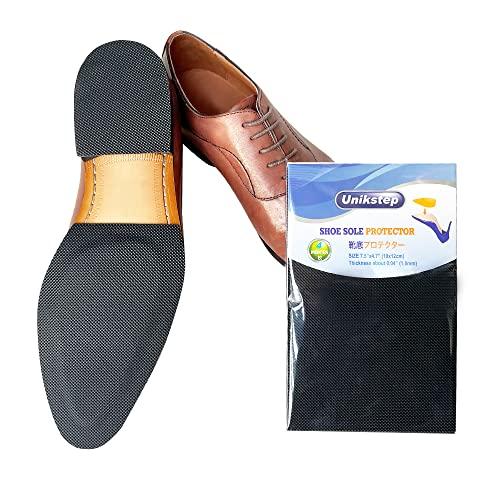 UNIKSTEP UNIKSTEP 4 Pieces Shoe Sole Protectors, Shoe Bottom and Heel Anti Slip Grip Pads, Self Adhesive Non Skid Noise Reduction Sticker (Black)