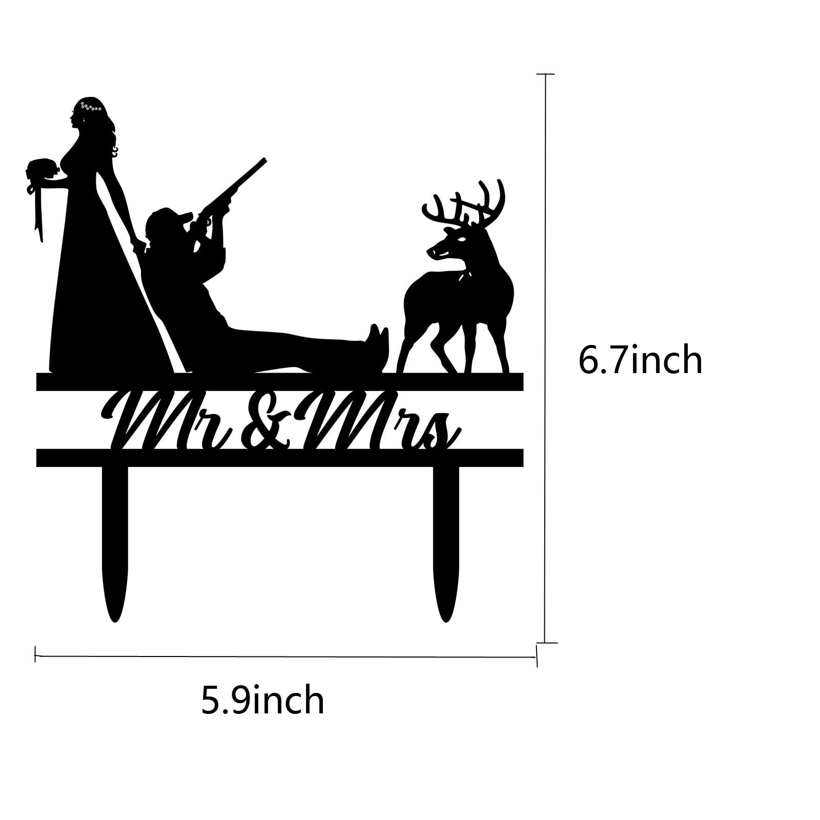 keonsatrz Funny Hunting Wedding Cake Topper Deer Hunt Wedding Cake Topper Hunt is Over Cake Topper Hunting Theme Wedding/Anniversary/Bridal Shower Party Decorations