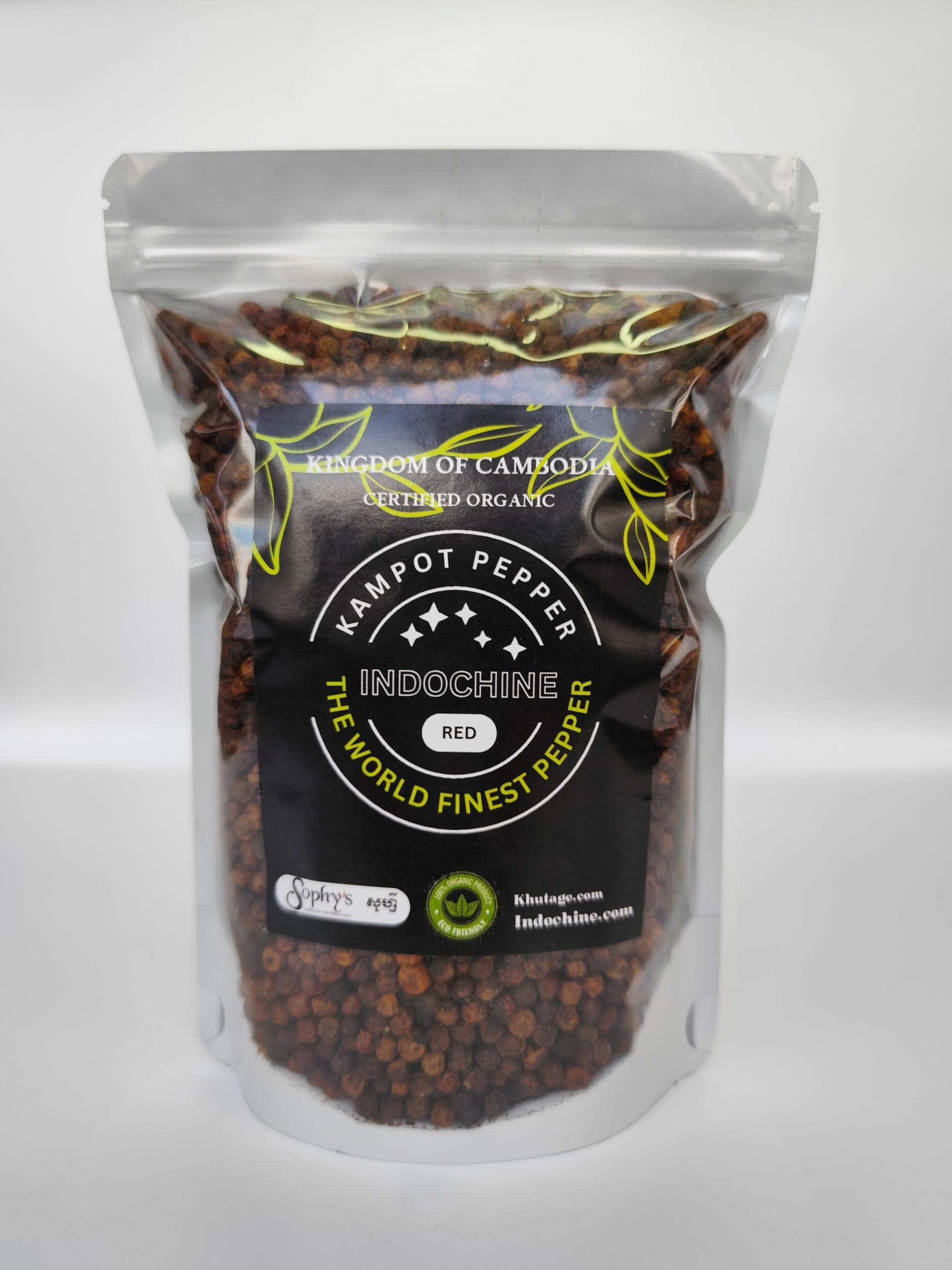 Kampot Pepper Organic Kampot Pepper - Rare Cambodian Peppercorns Red 4 Ounce