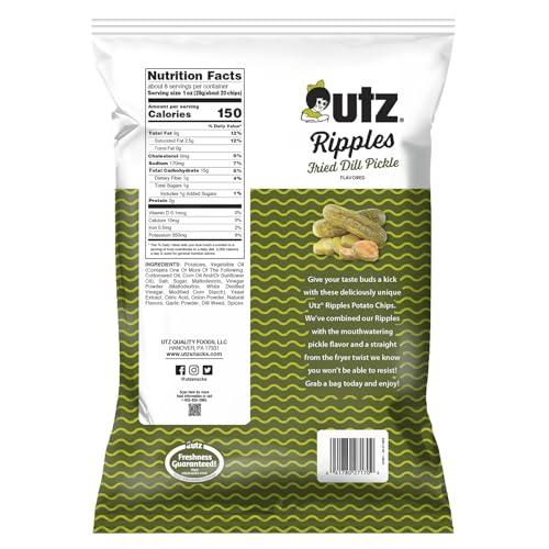 Utz Utz Dill Pickle Rippled Potato Chips, 7.75 oz