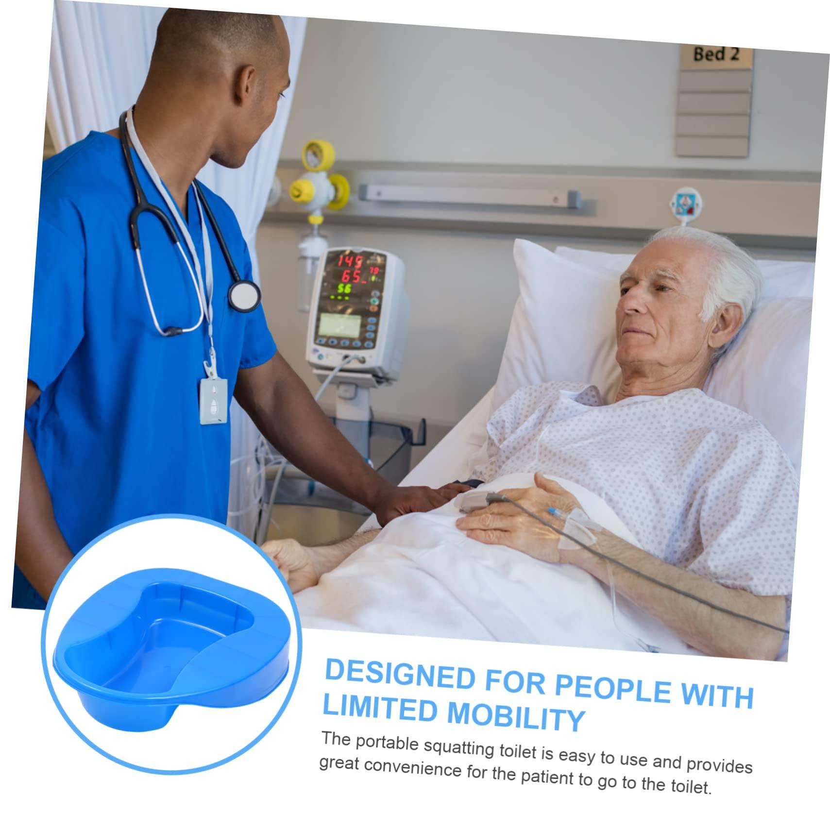 Healeved Healeved Toilet Portable Potty for Adults Travel Potties Portable Toilet 1 PC for Bedridden Elderly Bedpans Spittoon Plastic Thickened Household Squatting Pan Bedpans