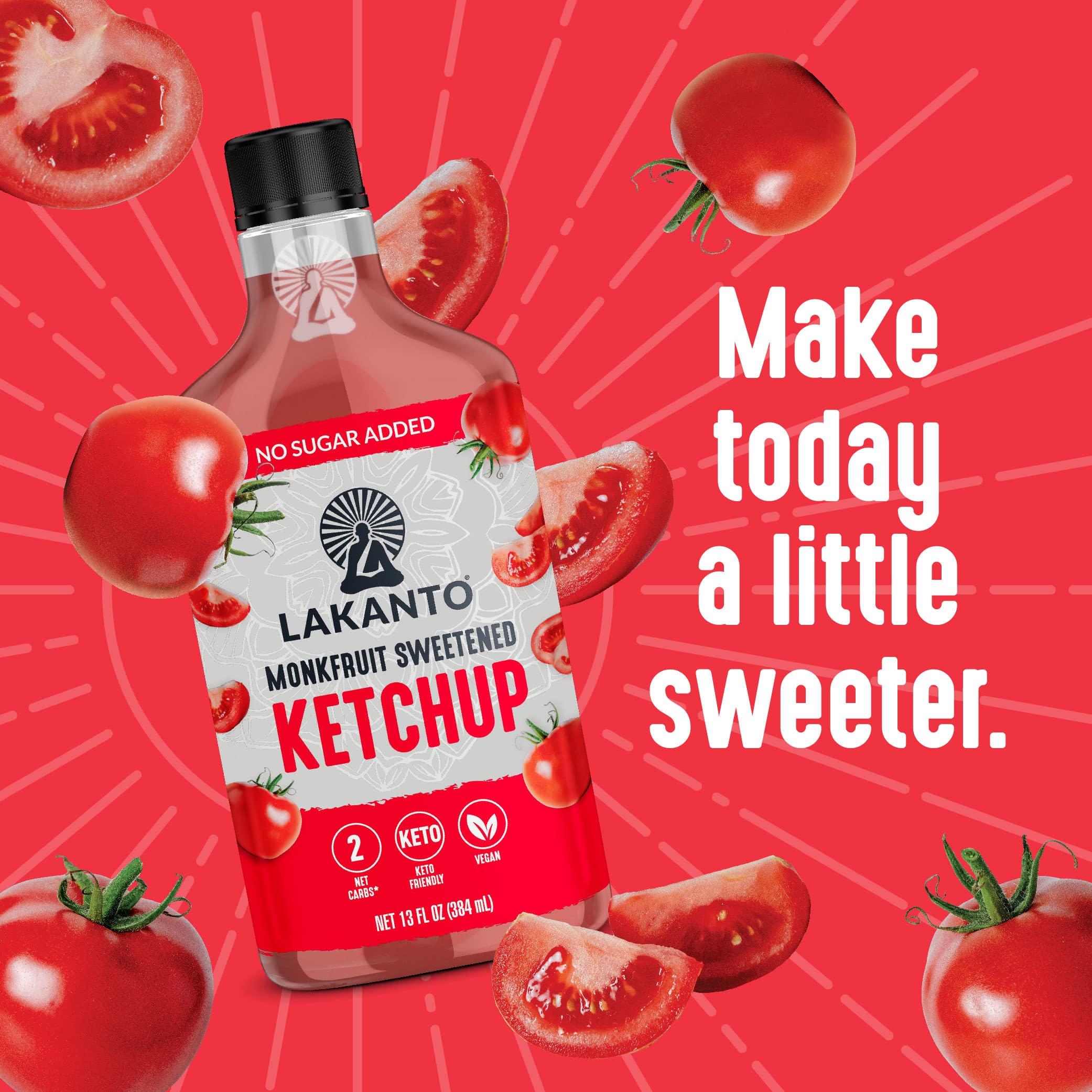 Lakanto Lakanto Sugar Free Ketchup - Sweetened With Monk Fruit Sweetener, Perfect For Burgers, French Fries, Keto, Paleo, & Vegan Friendly, Gluten Free, Low Carb Condiment (13 Fl Oz)