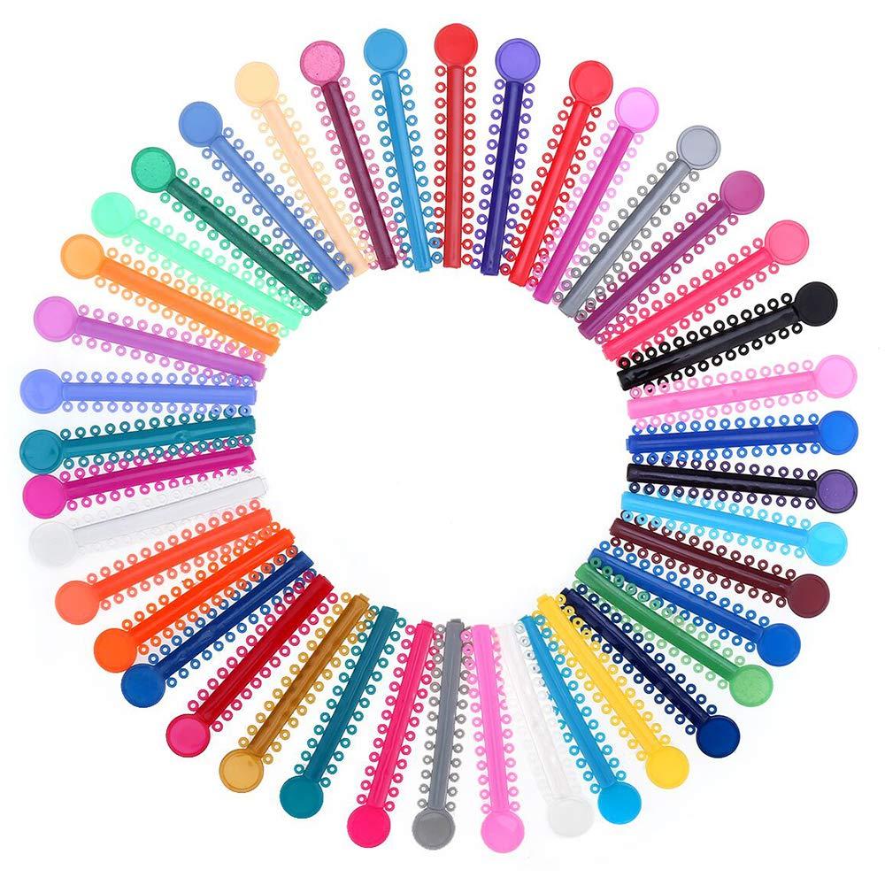 Ceonam 1040 Pcs Multicolored Braces Rubber Bands Orthodontic Ligature Ties O-Rings Elastic Bands for Braces (Color)