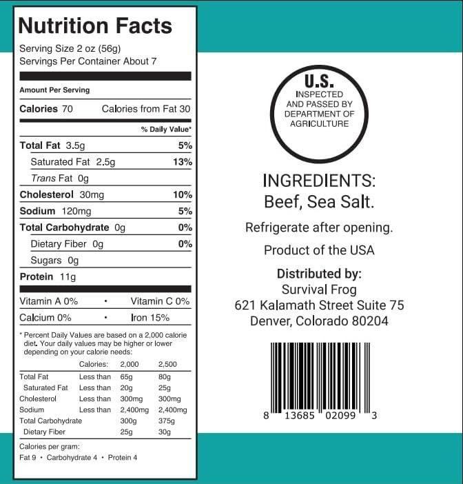 Survival Frog Survival Fresh Mixed Canned Meat - All Natural Canned Meat 2 Beef, 2 Chicken, 2 Ground Beef - Emergency Survival Meal 14.5oz Small Cans for Camping & Hiking - Meats from USA Farms (6 Pack)