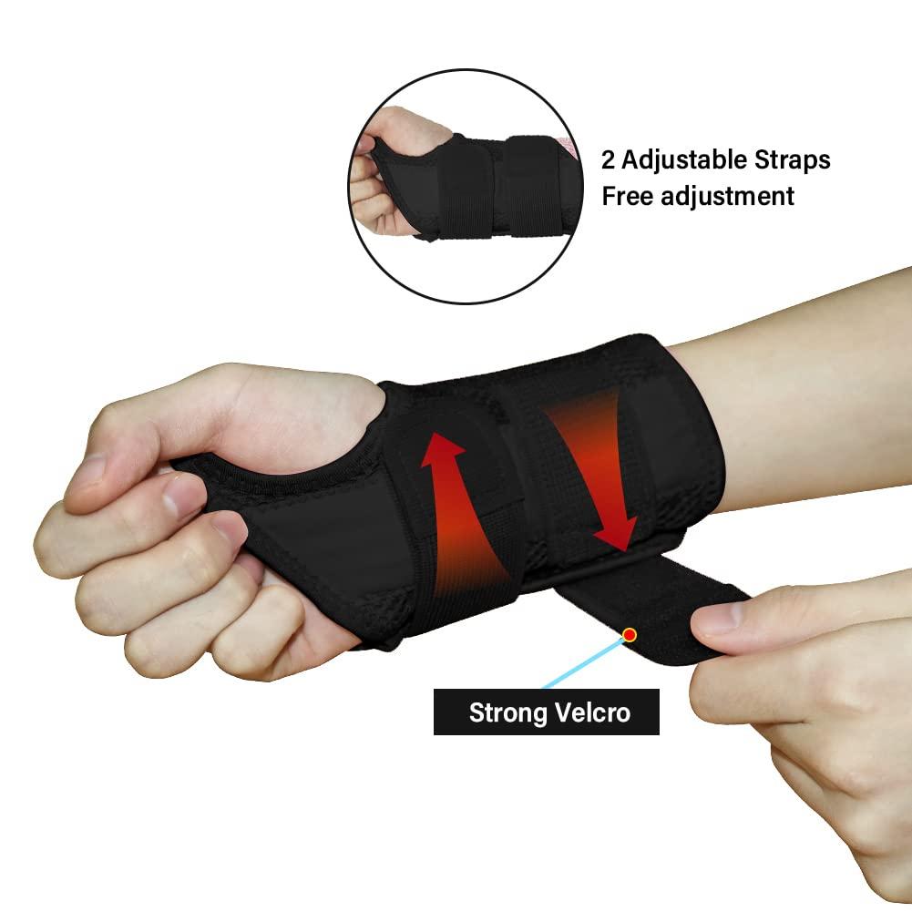 HYCOPROT HYCOPROT Wrist Support Brace Compression Reversible Adjustable Strap for Wrists Carpal Tunnel Relieve Tendonitis Arthritis for Men and Women (Black, S/M-Right Hand (Pack of 1))