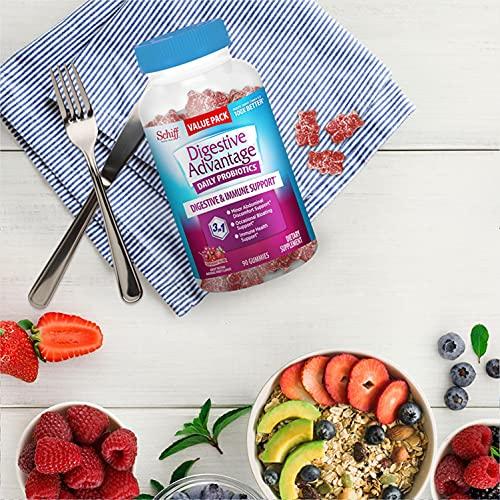 Digestive Advantage Digestive Advantage Probiotic Gummies for Digestive Health, Daily Probiotics for Women & Men, Support for Occasional Bloating, Minor Abdominal Discomfort & Gut Health, 2x90ct Bottles Superfruit
