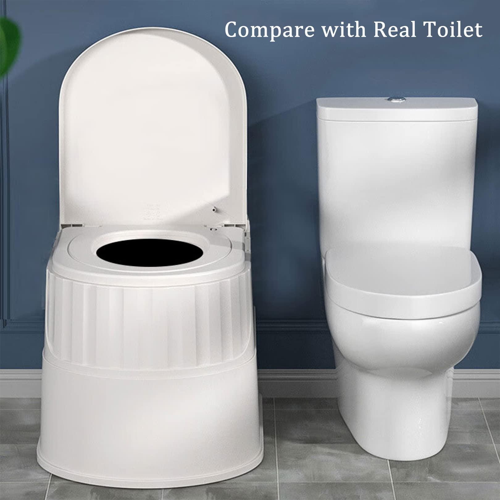 NileMAll Portable Toilet | Indoor Outdoor Commode w/Detachable Inner Bucket, Lightweight Toilet Chair Household for Adult Camping, Boat, Van, Emergency Use