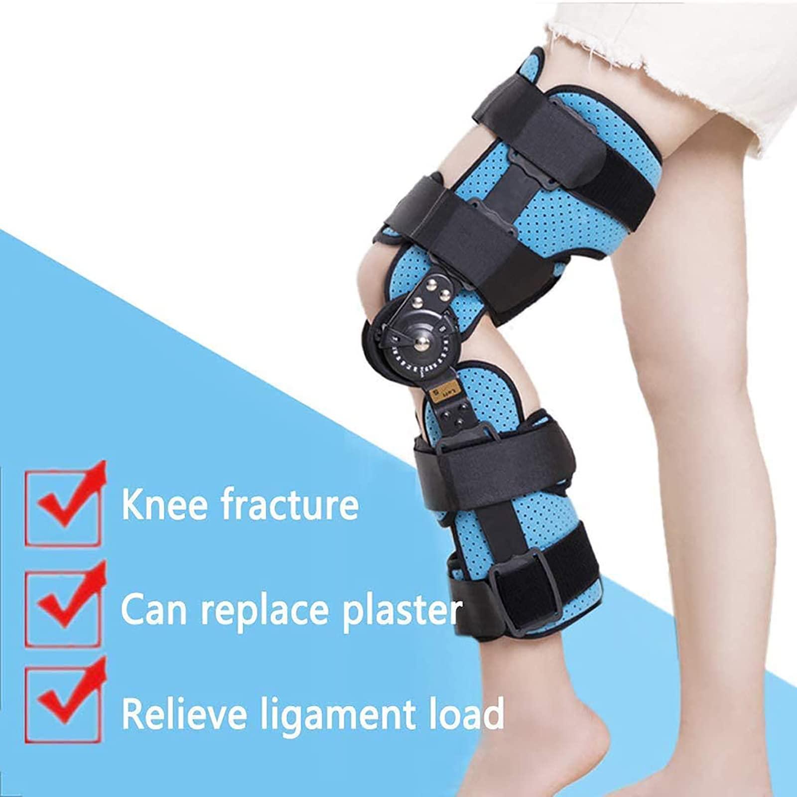 HDGRNCC HDGRNCC Knee Orthosis Immobilizer, Adjustable Hinged Knee Brace Splint Stabilizer ROM Knee Support for ACL Arthritis Meniscus Tear Ligament Injury for Leg Post-Op Fracture
