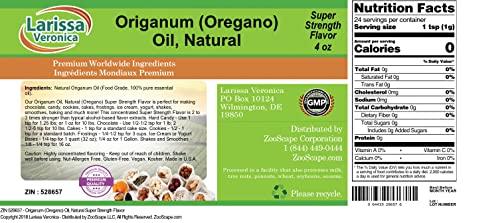 Larissa Veronica Origanum (Oregano) Oil, Natural Super Strength Flavor (4 oz, ZIN: 528657) - 3 Pack
