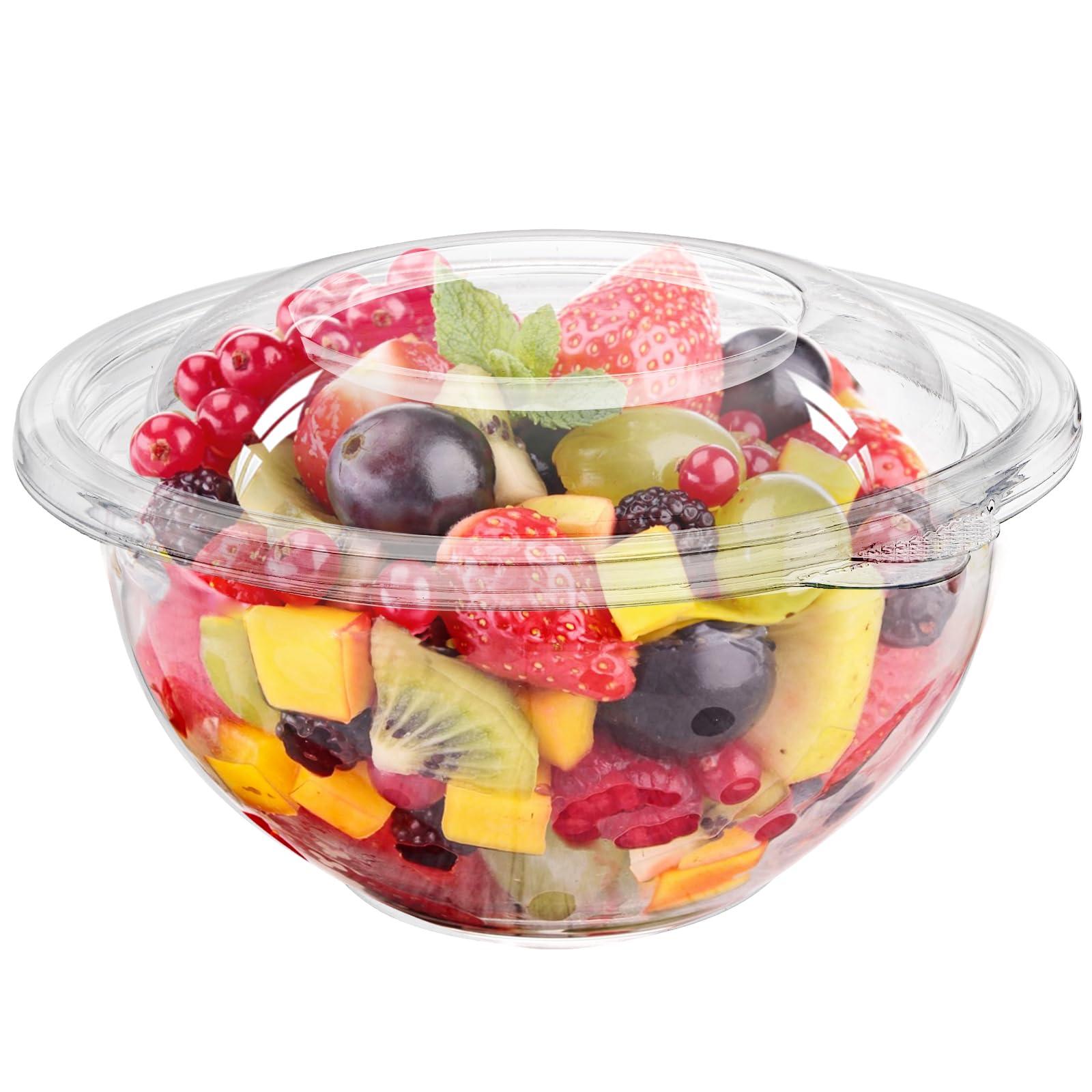 Cedilis Cedilis 50 Pack 16oz Plastic Salad Bowls with Lids, Small Clear Disposable Containers for Salad Meal Prep, Perfect for Picnics or as a To-Go Serving Bowl