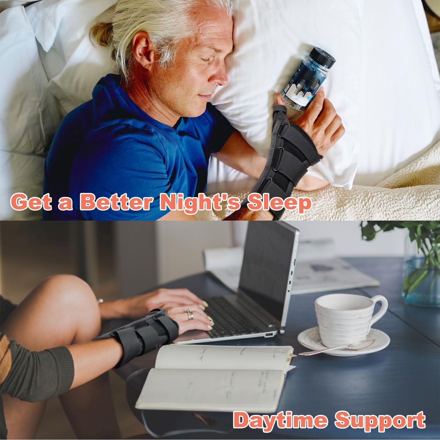 Honarry Honarry Wrist Brace with Thumb Spica Splint for De Quervain\'s Tenosynovitis, Tendonitis, Arthritis, Sprains, Carpal Tunnel Pain (Left-Small)