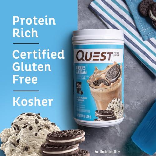 Quest Nutrition Quest Nutrition Cookies & Cream Protein Powder; 20g Protein; 1g Sugar; Low Carb; Gluten Free; 1.6 Pound; 24 Servings