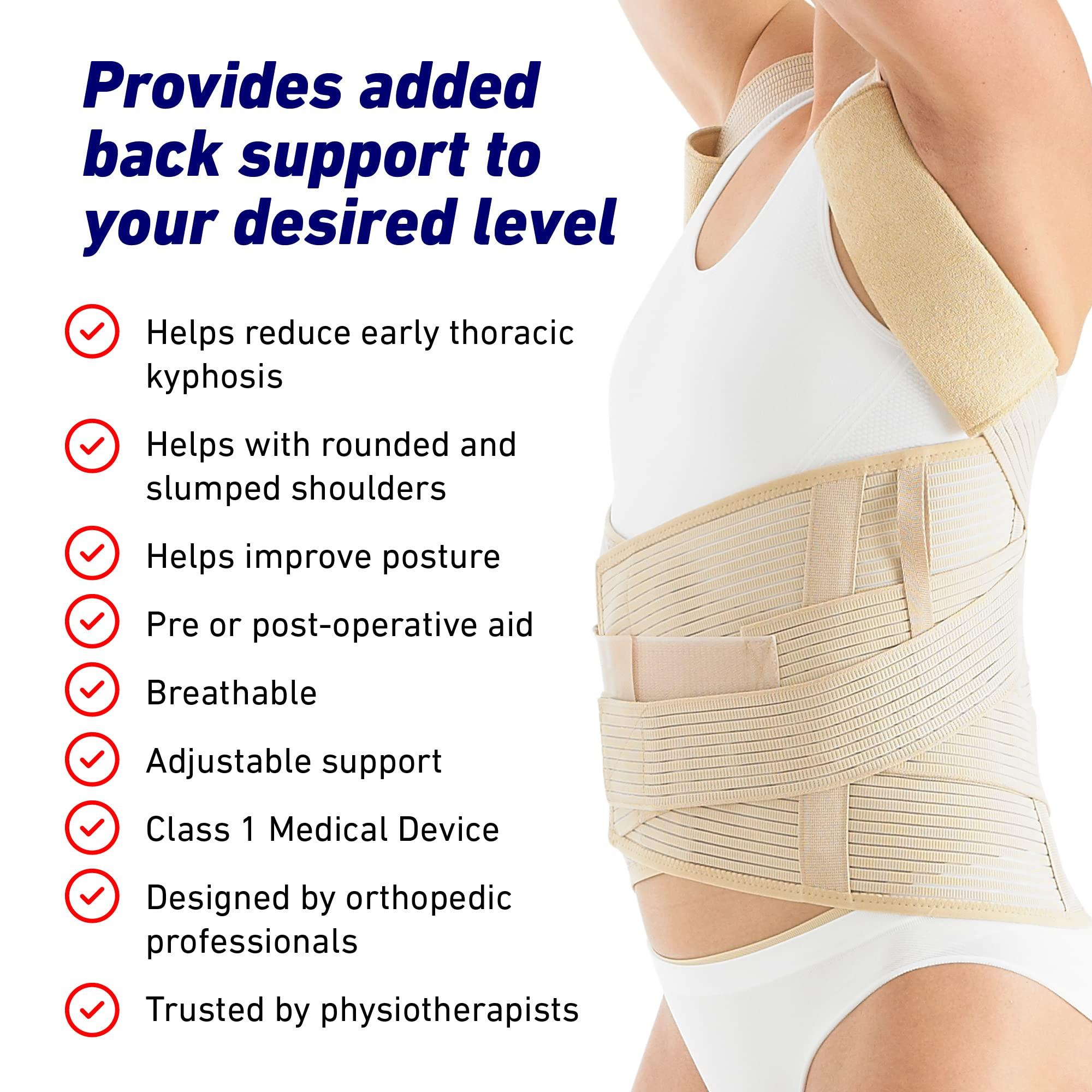 Neo G Neo G Dorsolumbar Support Brace - Back Support For Early Kyphosis, Rounded Shoulders, Posture Correction, Muscular Aches, Lumbar Support - Fully Adjustable - Class 1 Medical Device - X-Large - Long