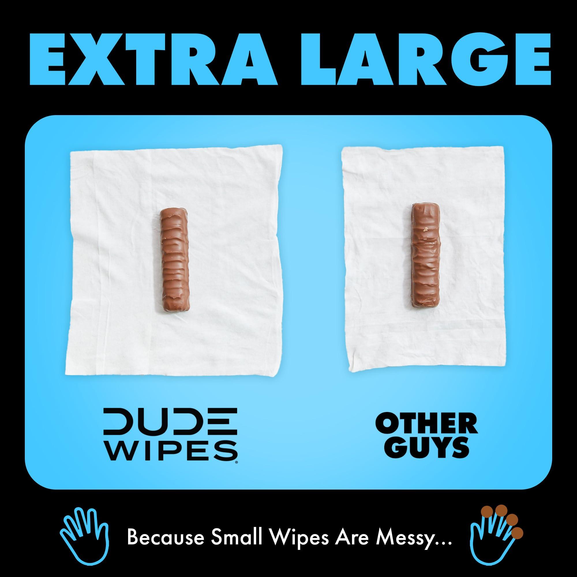 Dude DUDE Wipes - Flushable Wipes - 5 Pack, 240 Wipes - Unscented Extra-Large Adult Wet Wipes - Vitamin-E & Aloe - Septic and Sewer Safe