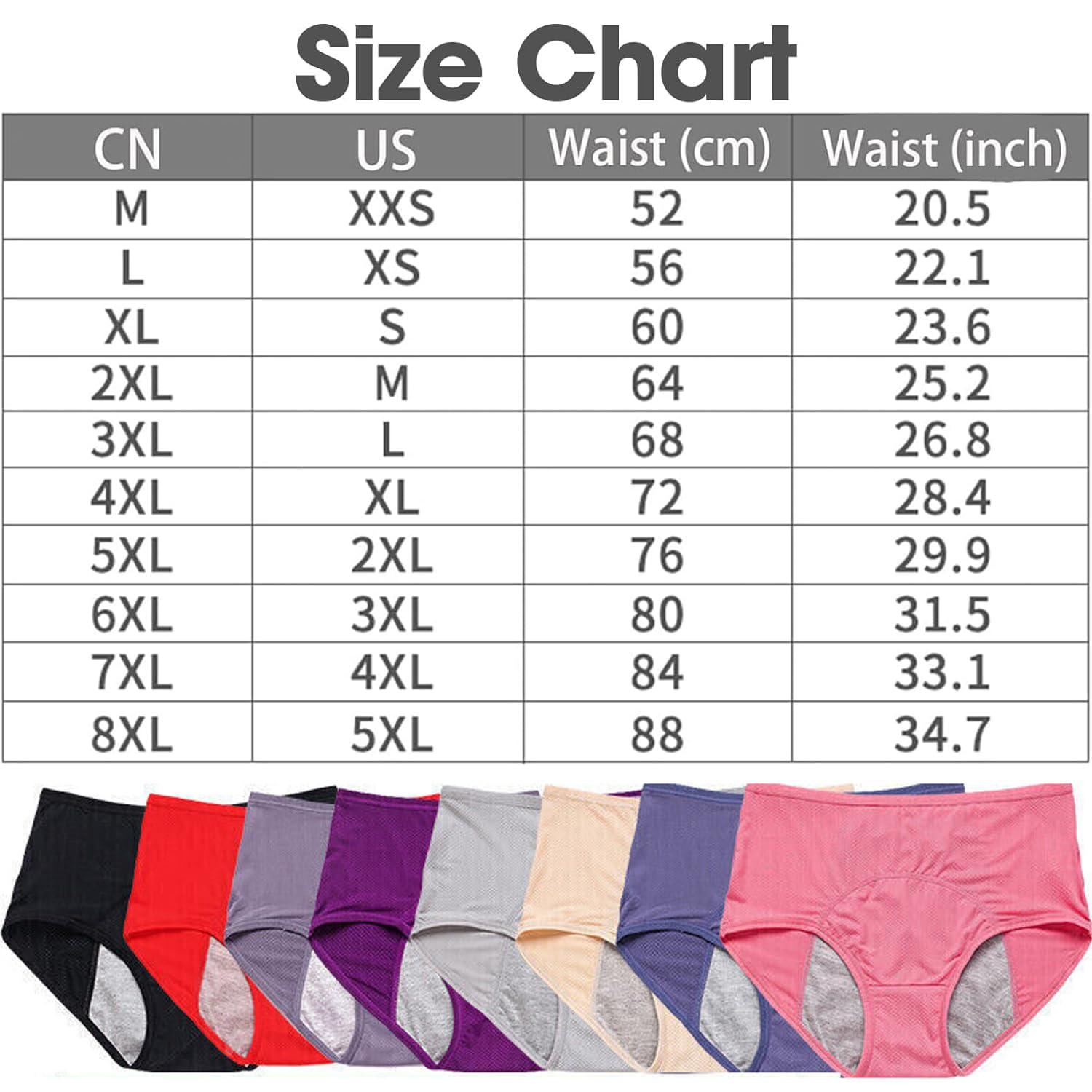 ASSOYEZ ASSOYEZ 2024 Upgrade Leakproof Ladies Underwear, Incontinence Underwear for Women, Leak Proof Panties for Women Over 60 (8Pcs-c,4XL)