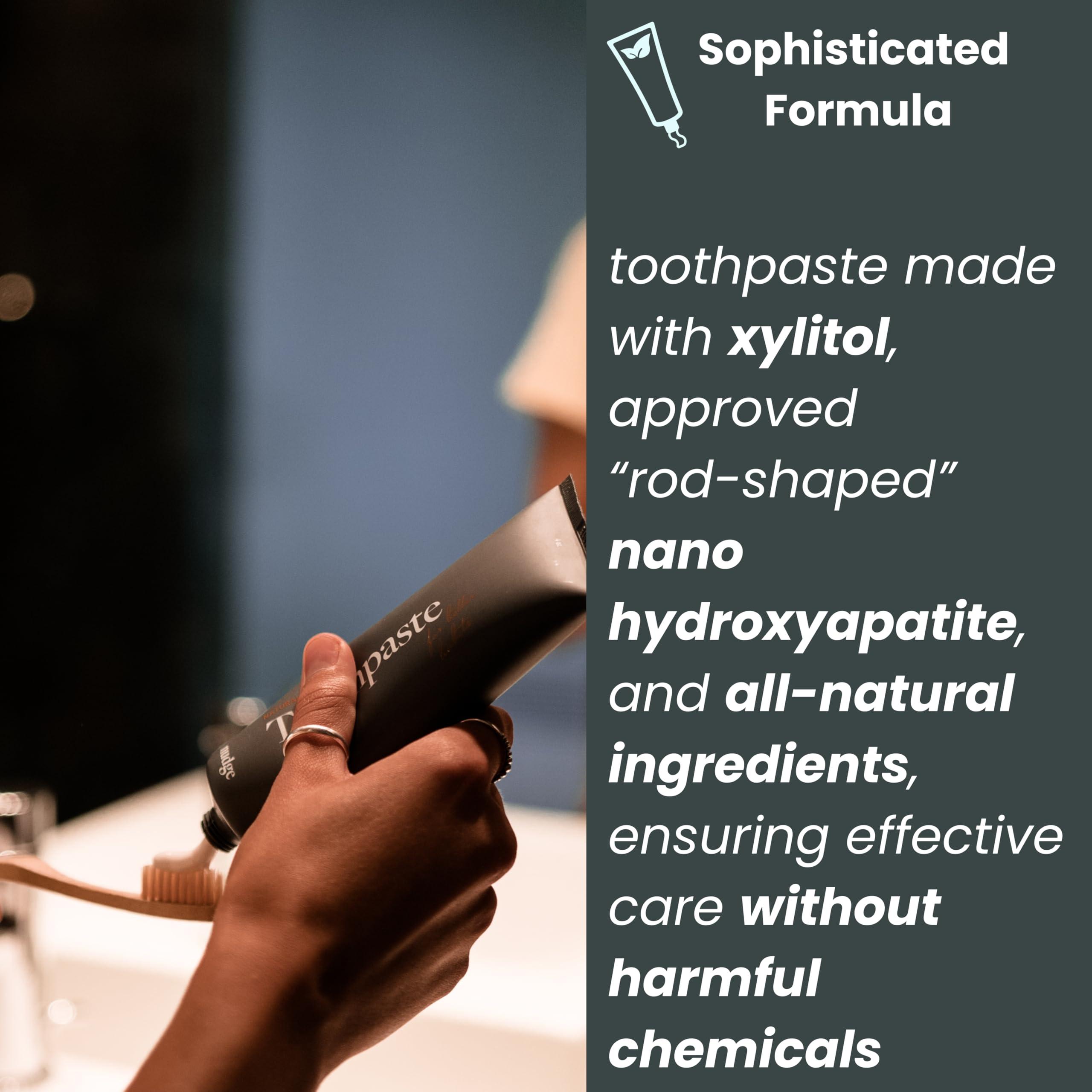 Nudge Nudge Nano Hydroxyapatite Toothpaste with Vitamin E, Fluoride-Free, SLS Free, Remineralizes & Whitens, Enamel Protection, Plaque Control, Ideal for Dry Mouth & Sensitive Teeth, Mint 4 oz (Pack of 3)