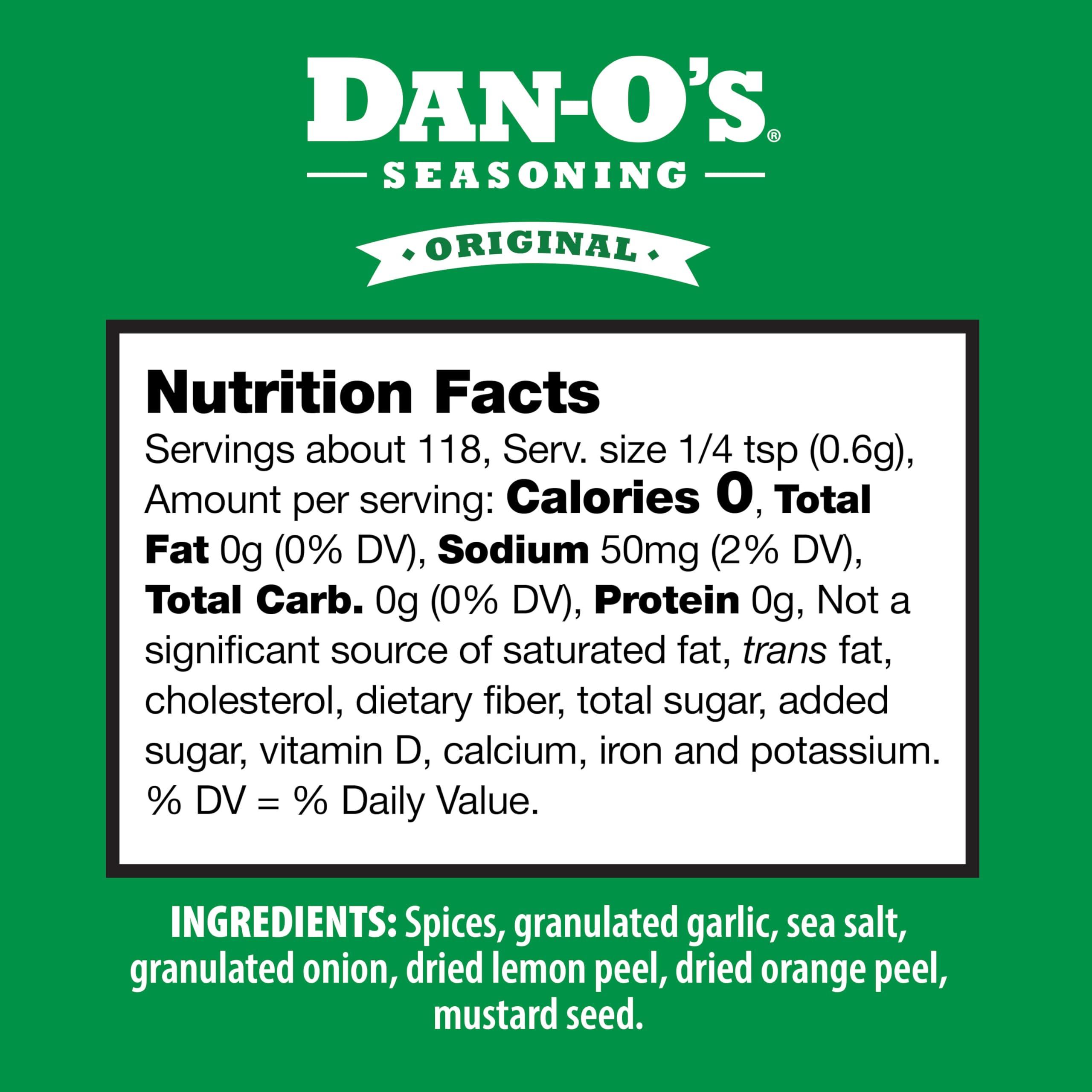 Dan-O\'s Dan-O\'s Original Seasoning - for Chicken, Meats, Veggies - Savory - All-Purpose, All-natural, 0 Sugar, 0 Calorie Seasoning for Cooking Anything for Dantastic Flavor - Online Exclusive (2.5 oz) 2 Pack