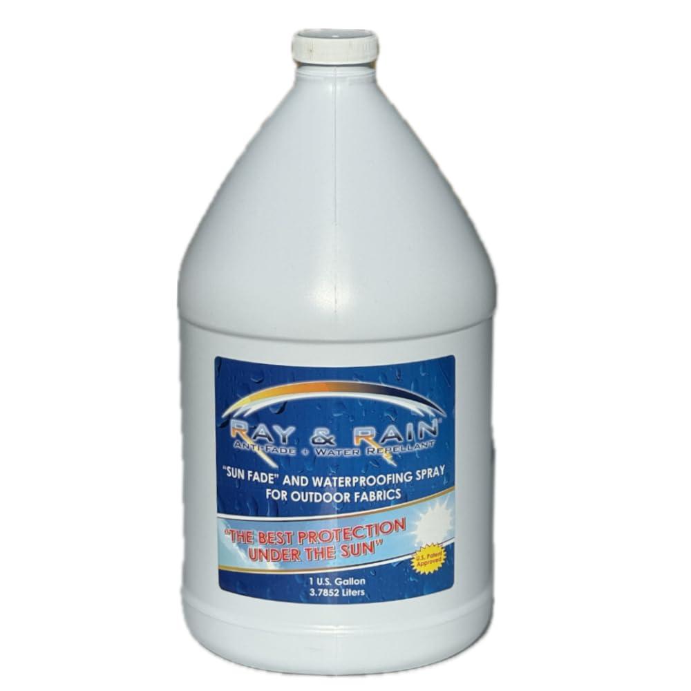 Ray & Rain Repellant Ray & Rain Repellant Waterproofing + Outdoor Anti-Fading Fabric Protection Spray | Awnings | Bags | Boat Covers | Flags | Tents | Umbrellas (Gallon)