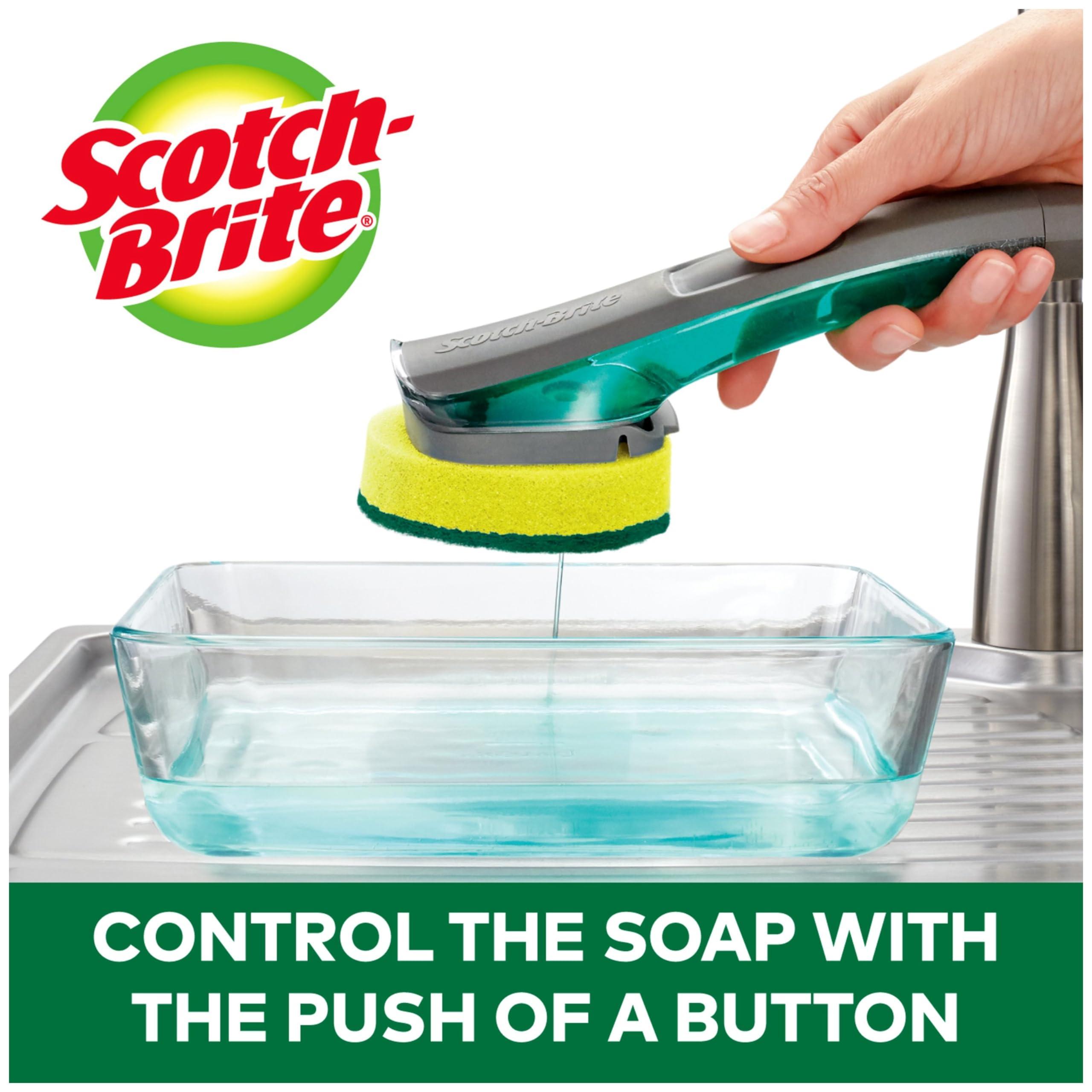 Scotch-Brite Scotch-Brite Heavy Duty Advanced Soap Control Dishwand, Control Soap with A Button, Keep Your Hands Out of Dirty Water, Long Lasting and Reusable (Pack of 2)