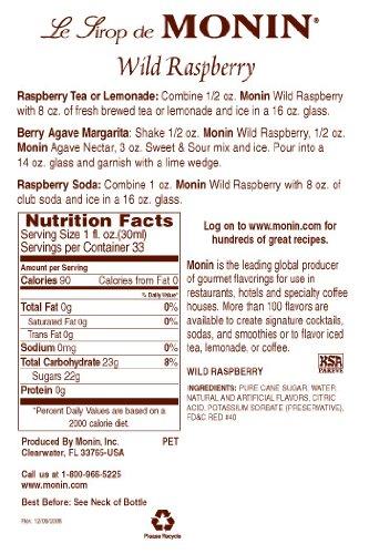 Monin Monin Wild Raspberry, 48-Ounce Packages (Pack of 4)