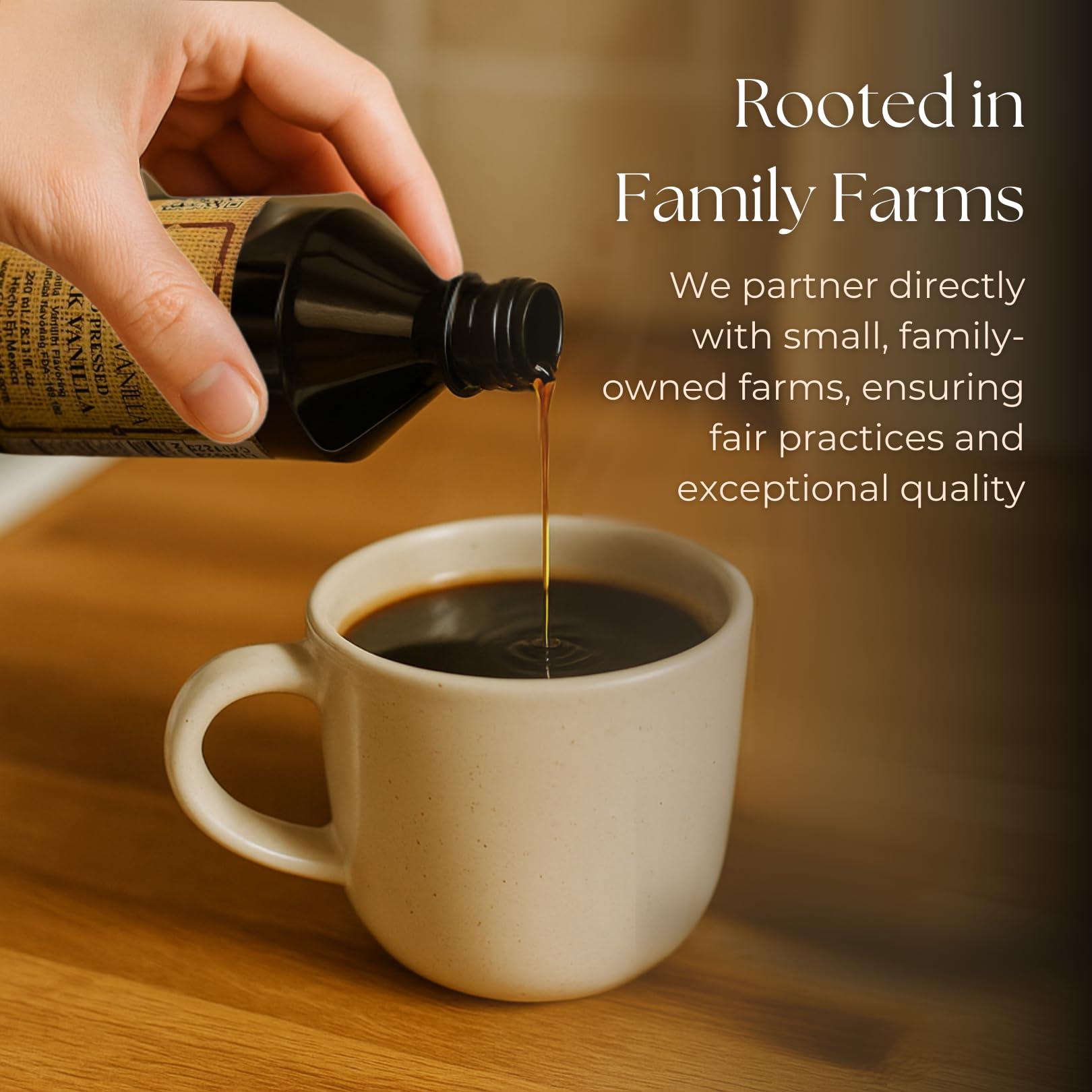 Global Goods Inc. Helping Others Help Themselv Pure Dark Mexican Vanilla Extract Gluten-Free Vanilla for Baking, Cakes, Cookies, Desserts, Coffee & Beverages (8.12 fl oz) Natural, No Coumarin, Bold Flavor