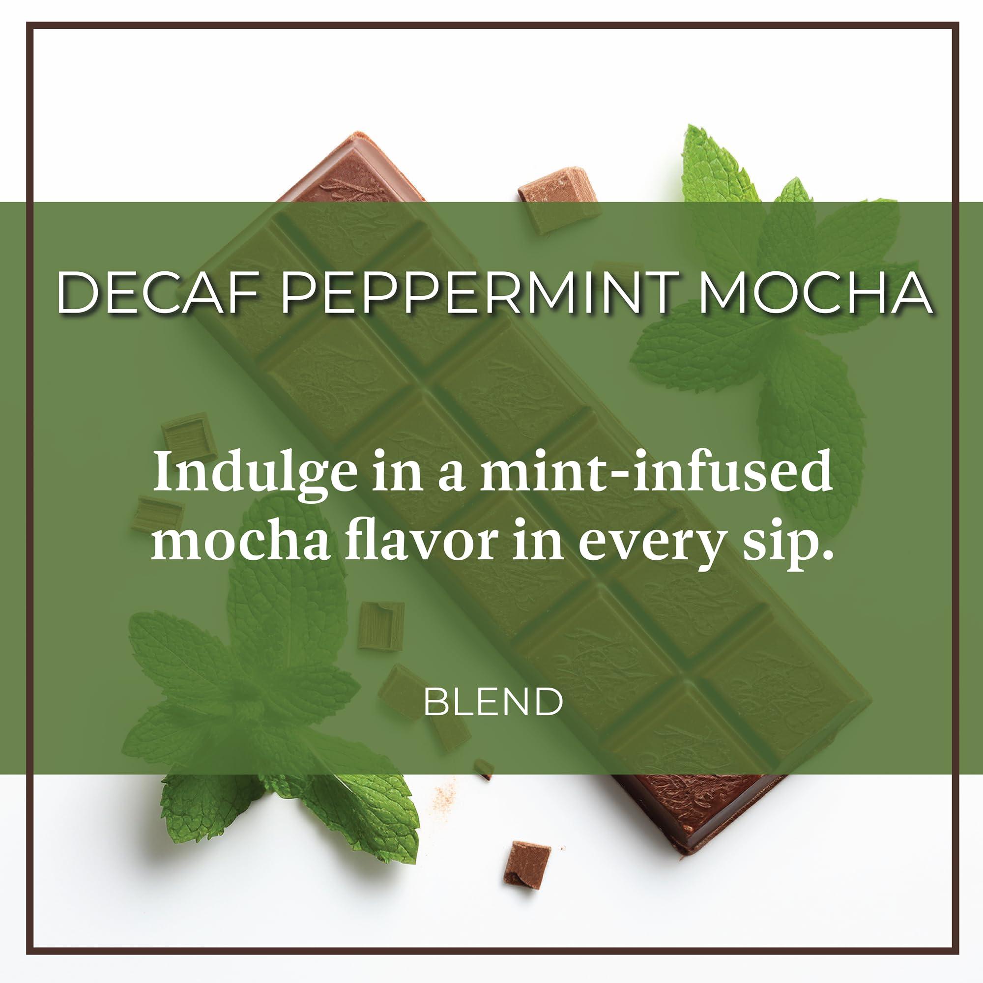 The Bean Coffee Company The Bean Organic Coffee Company Water Processed DECAF Peppermint Mocha, Medium Roast, Whole Bean Coffee, 16-Ounce Bag