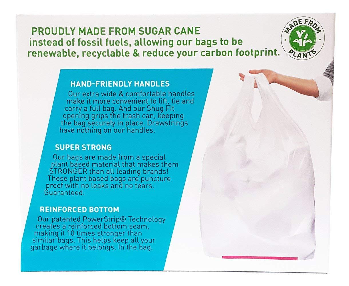 Hippo Sak Hippo Sak - Plant Based Tall Kitchen Garbage Bags with Ergonomic Handles - 13 Gallon Trash Bags - Recyclable & Eco Friendly - Super Strong and Leak Proof Tall Kitchen Trash Bags (45 Count)