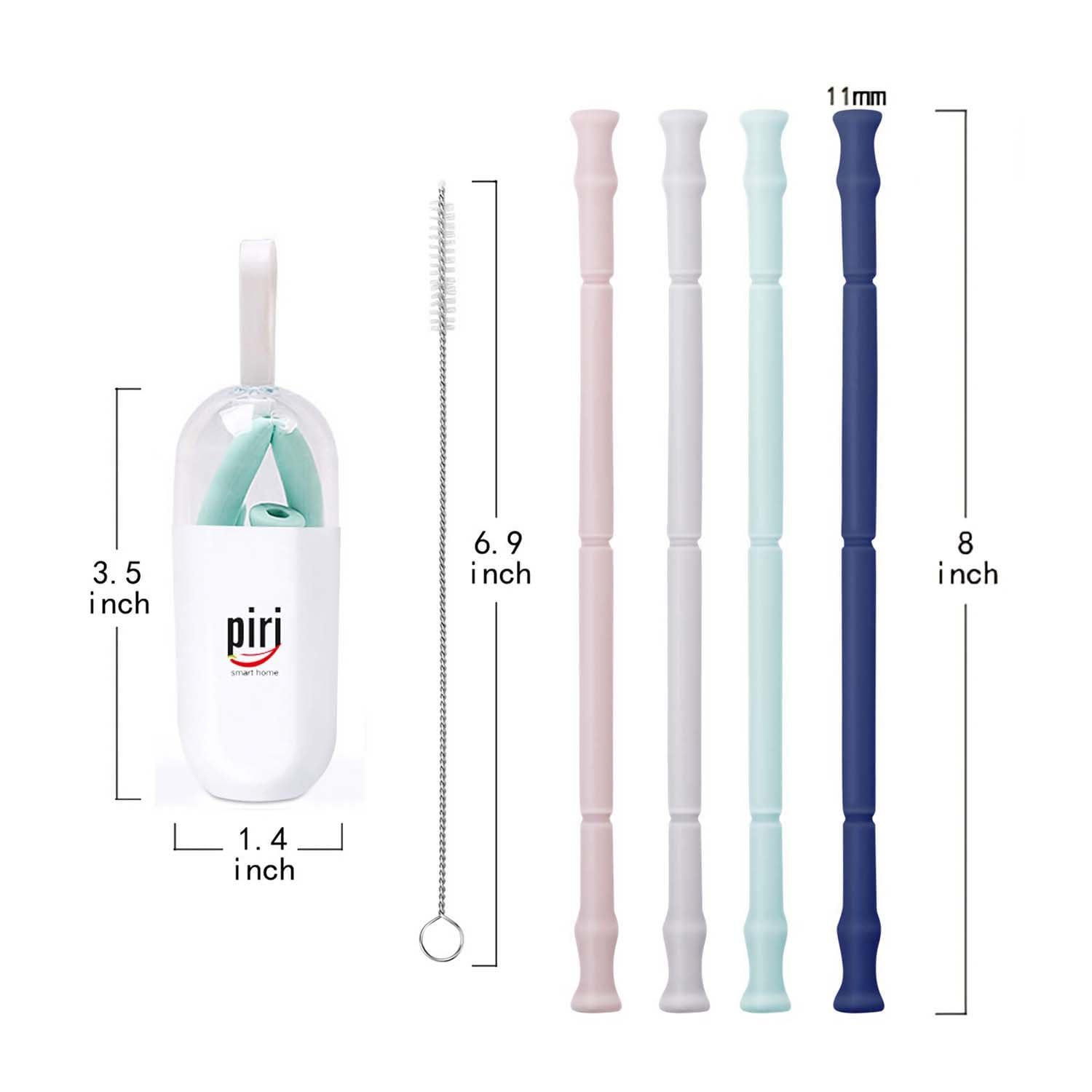 Grozon 50PCS Custom Bulk Silicone Straws Personalized Flexible Rubber Straws Customized Promotional Items with Logo Text