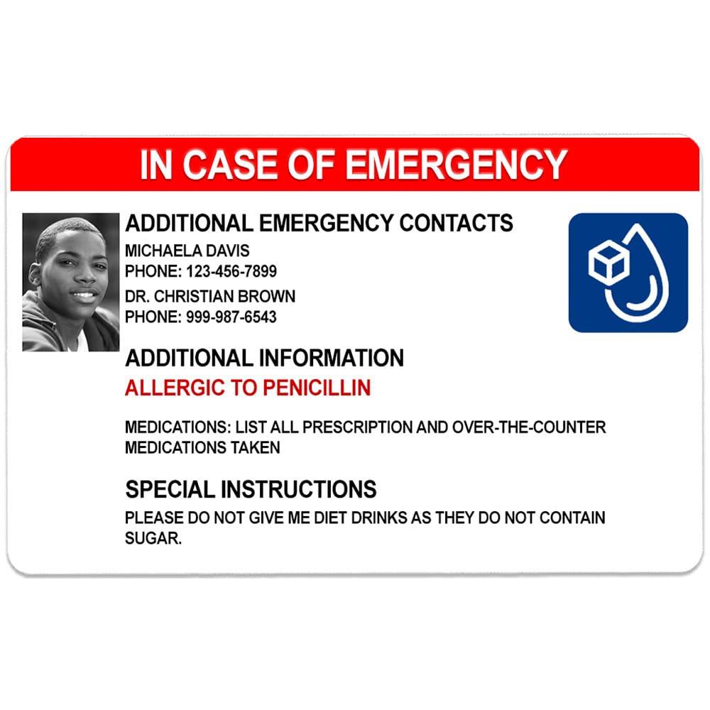 1 Cute Pooch 1 Cute Pooch Disability Alert In Case of Emergency Card (Red Emergency Card)