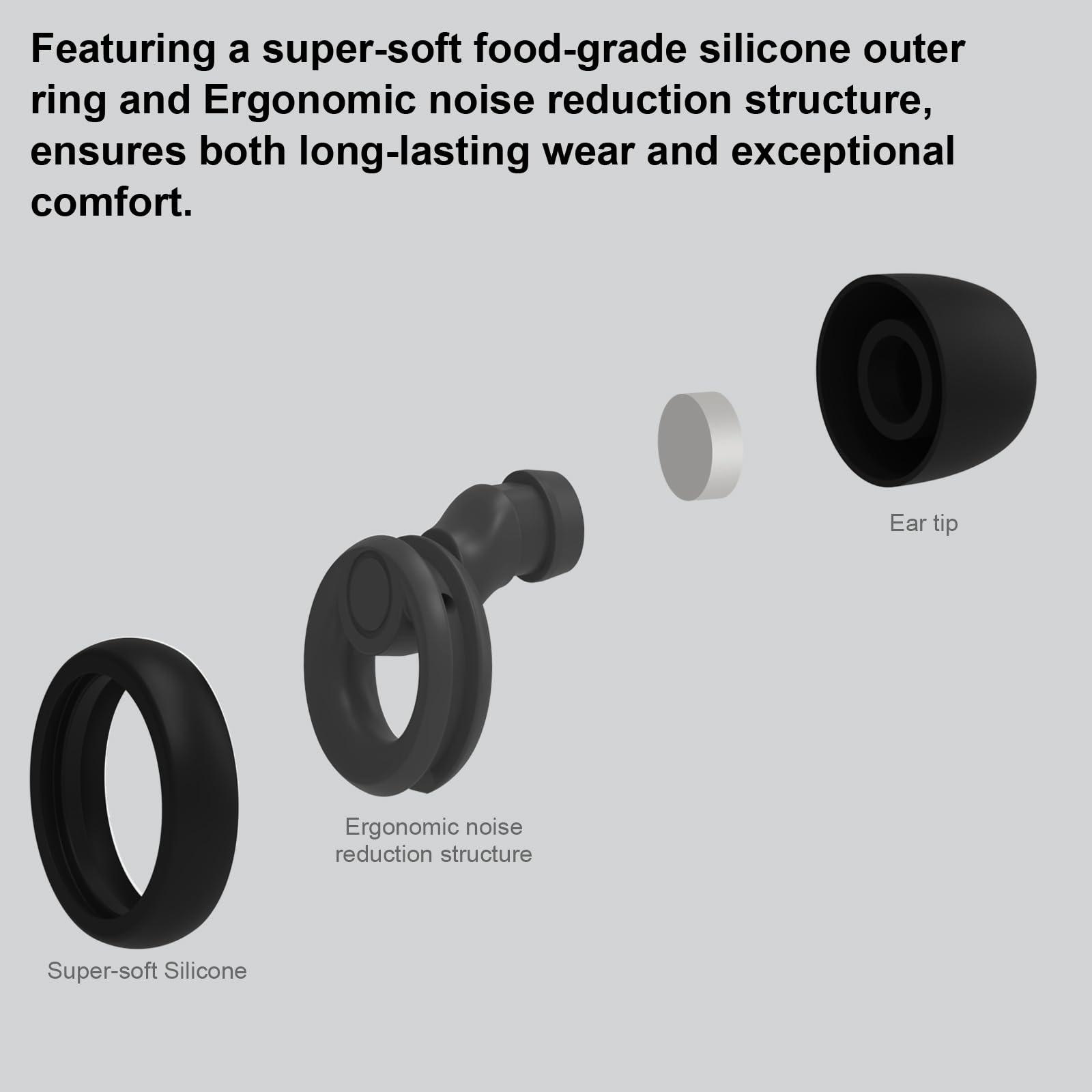 JAYINE Jayine Ear Plugs for Noise Cancelling Ear Protection EarPlugs for Sleep,Concerts,Work,Study,8 Size Eartips with Small Box,Perfect -30dB Silicone Earplugs for Noise Reduction