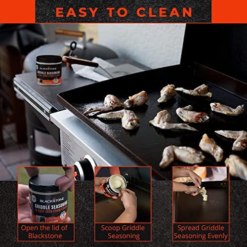 SATISFYING CUSTOMERS Blackstone 2-IN-1 Griddle & Cast Iron Seasoning Conditioner 6.5 OZ Effective Seasoning Rub Formula Food Safe Easy to Use Cleaner & Conditioner with Satisfying Customers Travel Tissue (2Pack)