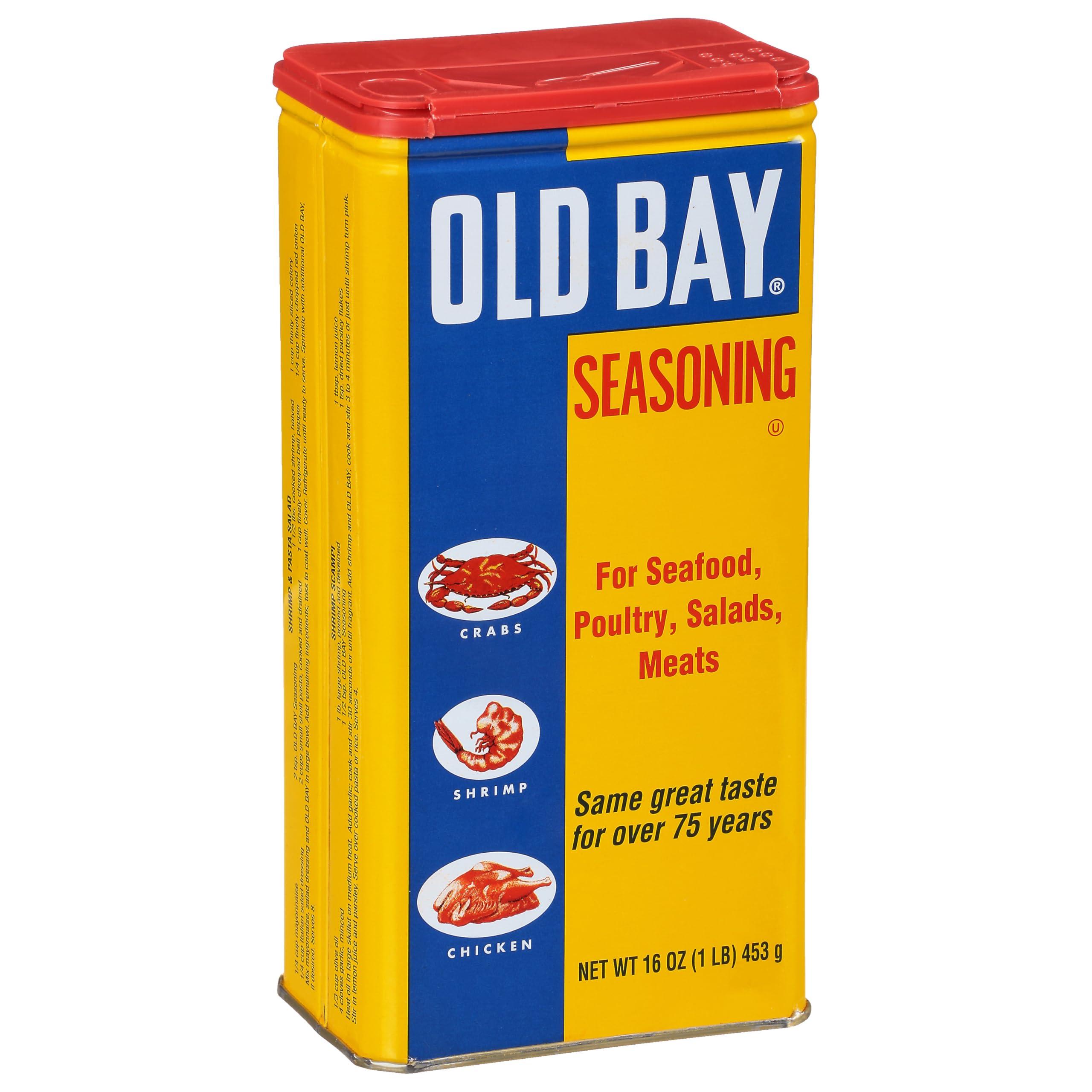 Old Bay OLD BAY Seasoning, 16 oz - One 16 Ounce Fan-Favorite Tin Can of OLD BAY All-Purpose Seasoning with Unique Blend of 18 Spices and Herbs for Crabs, Shrimp, Poultry, Fries, and More