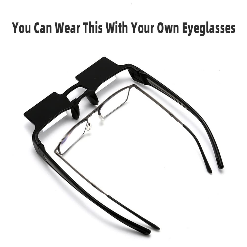 reiliva reiliva Prism Glasses Lazy Glasses Horizontal Position Glasses for lying down 90 Degree Glasses for Laying Down Reading and Watching TV