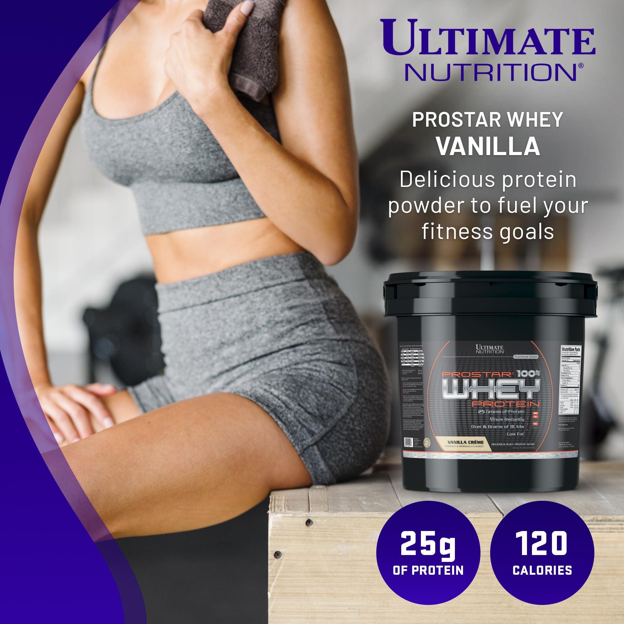 Ultimate Nutrition Ultimate Nutrition Prostar Whey Protein Powder Isolate, Vanilla - Low Carb, High Protein Powder Shake for Muscle Gain & Recovery - Low Sodium, Low-Fat & Keto Friendly - 10 lbs Bucket