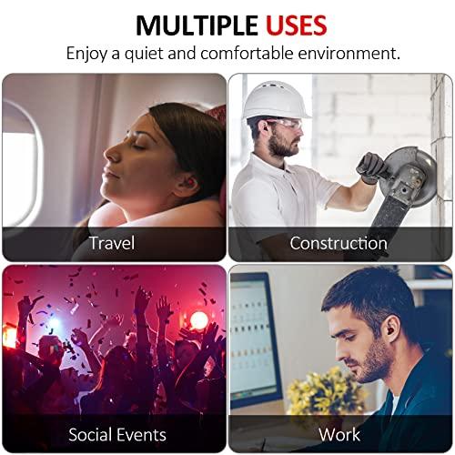 Lichffy Ear Plugs for Sleeping, Reusable Noise Cancelling Ear Plugs, Super Soft Noise Reduction Sleep Earplugs, Silicone Sound Blocking Earplugs for Sleep Snoring Swimming Concert (Black red)