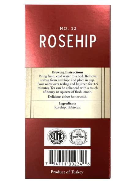 Galil Galil Rosehip Tea – Caffeine-Free Herbal Tea, Certified Kosher Tea – Non-GMO Rosehip Teabags 20 Count, 60 Tea Sachets Total (Pack of 3)